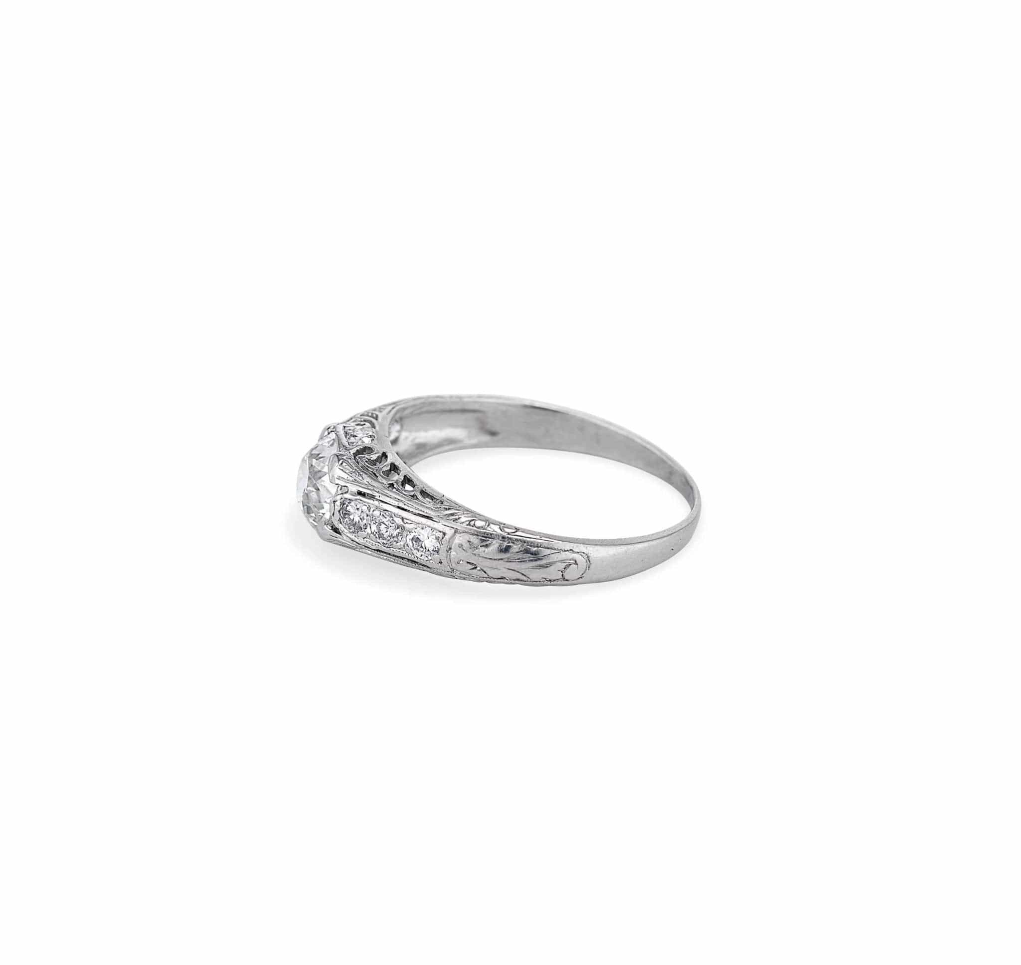 Early Art Deco .59 Carat Old European Cut Diamond Ring - Image 3