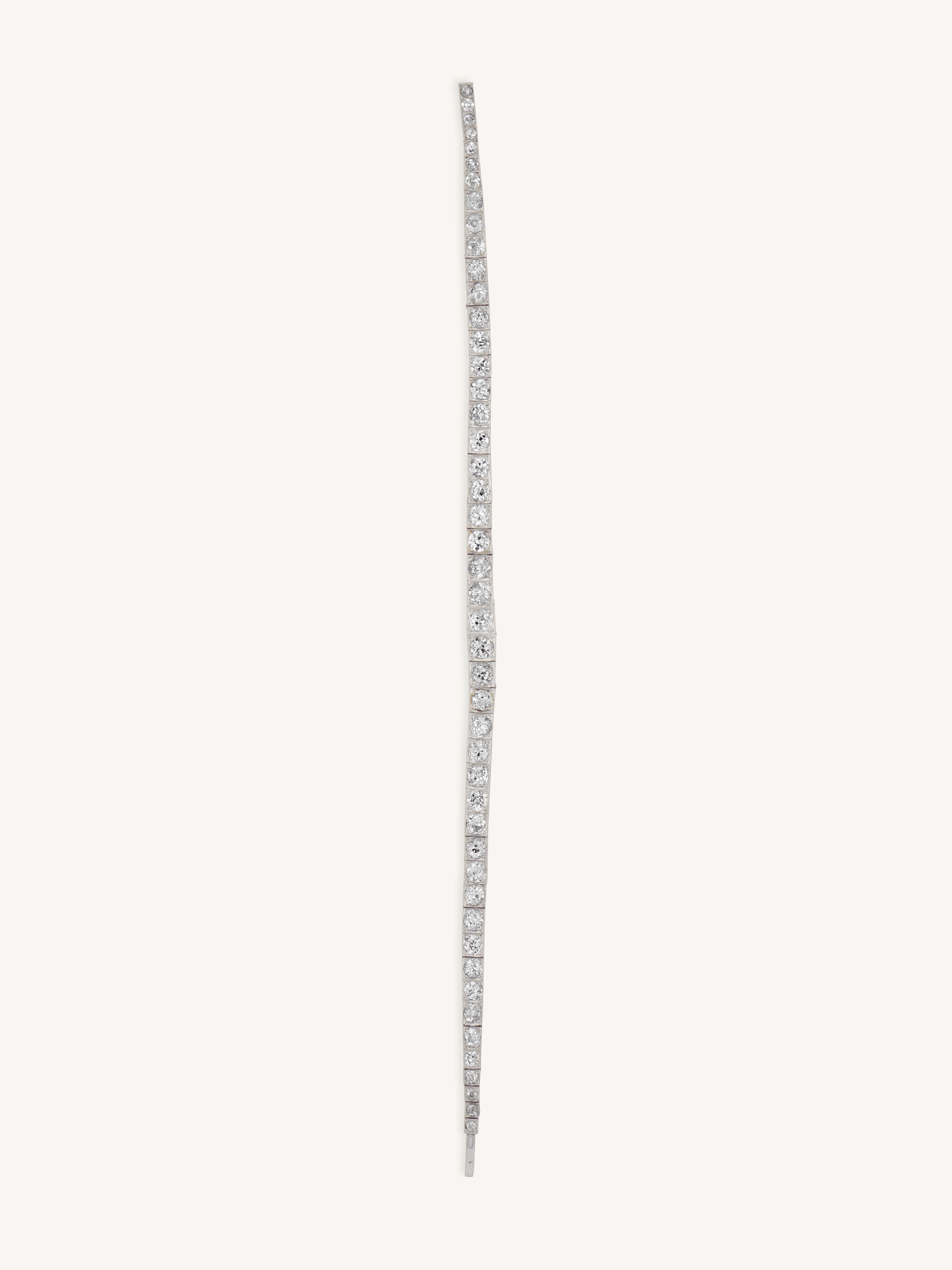 Early Art Deco Old European Cut Diamond Platinum Antique Line Bracelet - Image 4