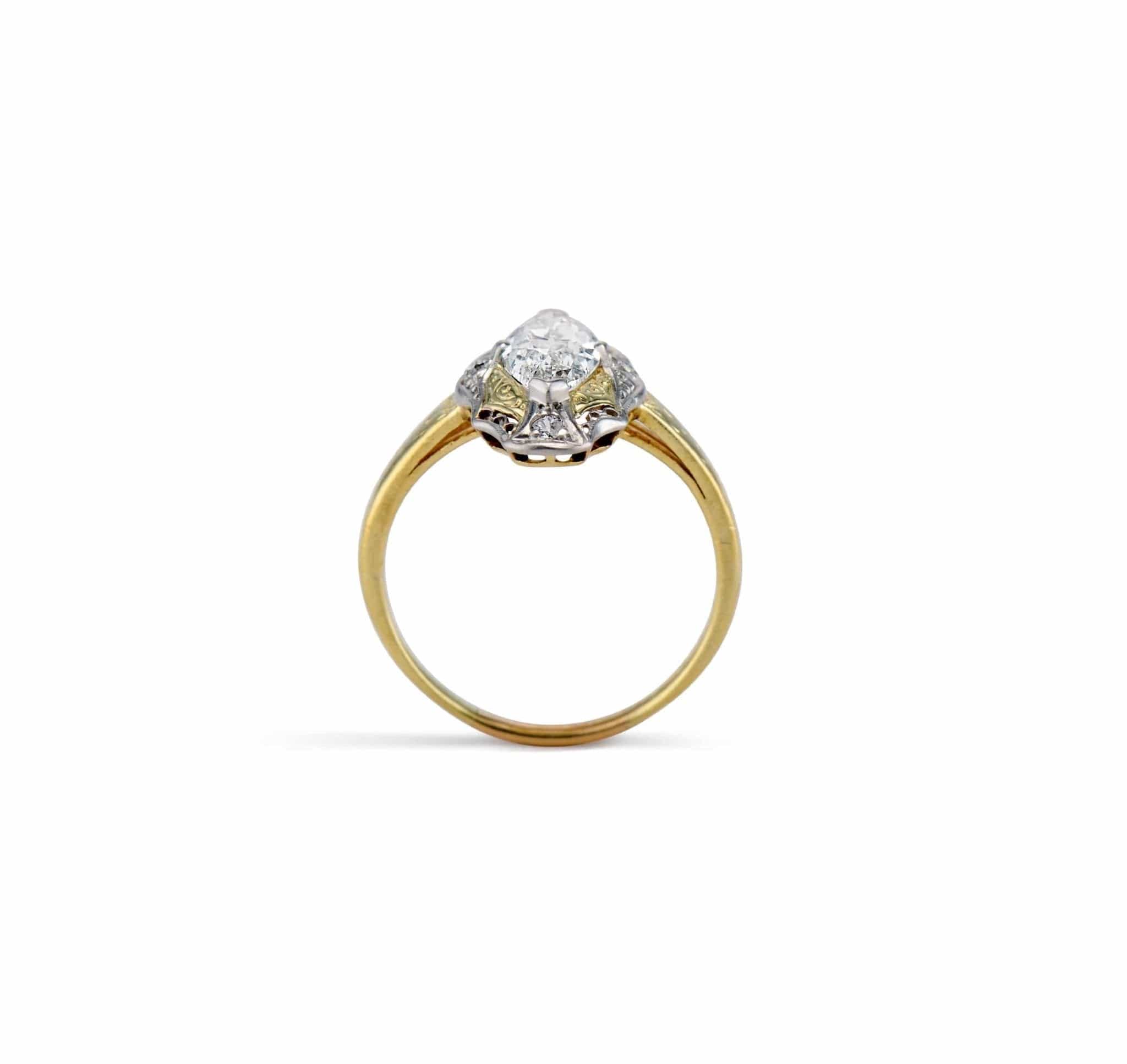 Early Edwardian 1.05 Carat Moval Diamond Engagement Ring - Image 6