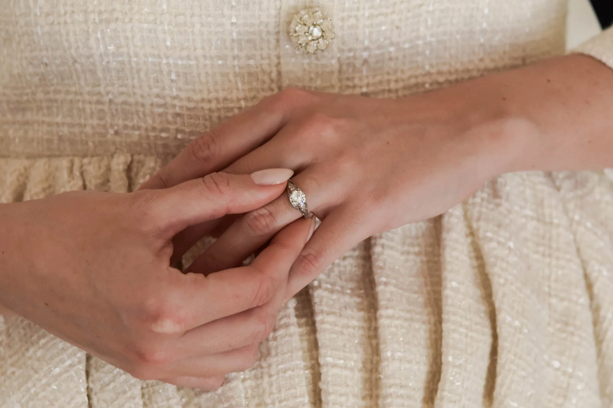 Edwardian 1.12 Carat Old European Cut Diamond Antique Engagement Ring - Image 7