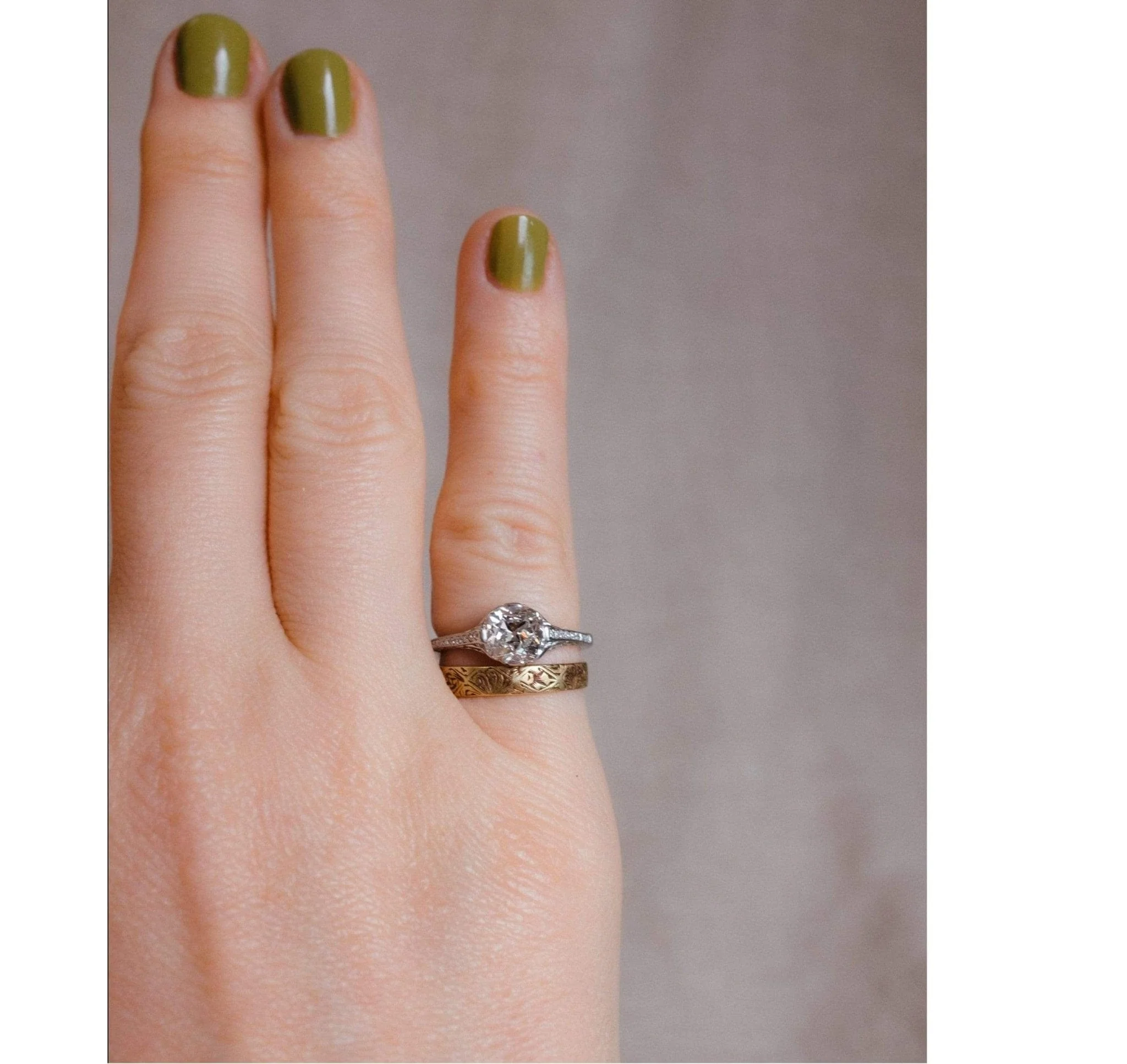 Edwardian 1.13 Carat Old Mine Cushion Cut Diamond Ring - Image 8