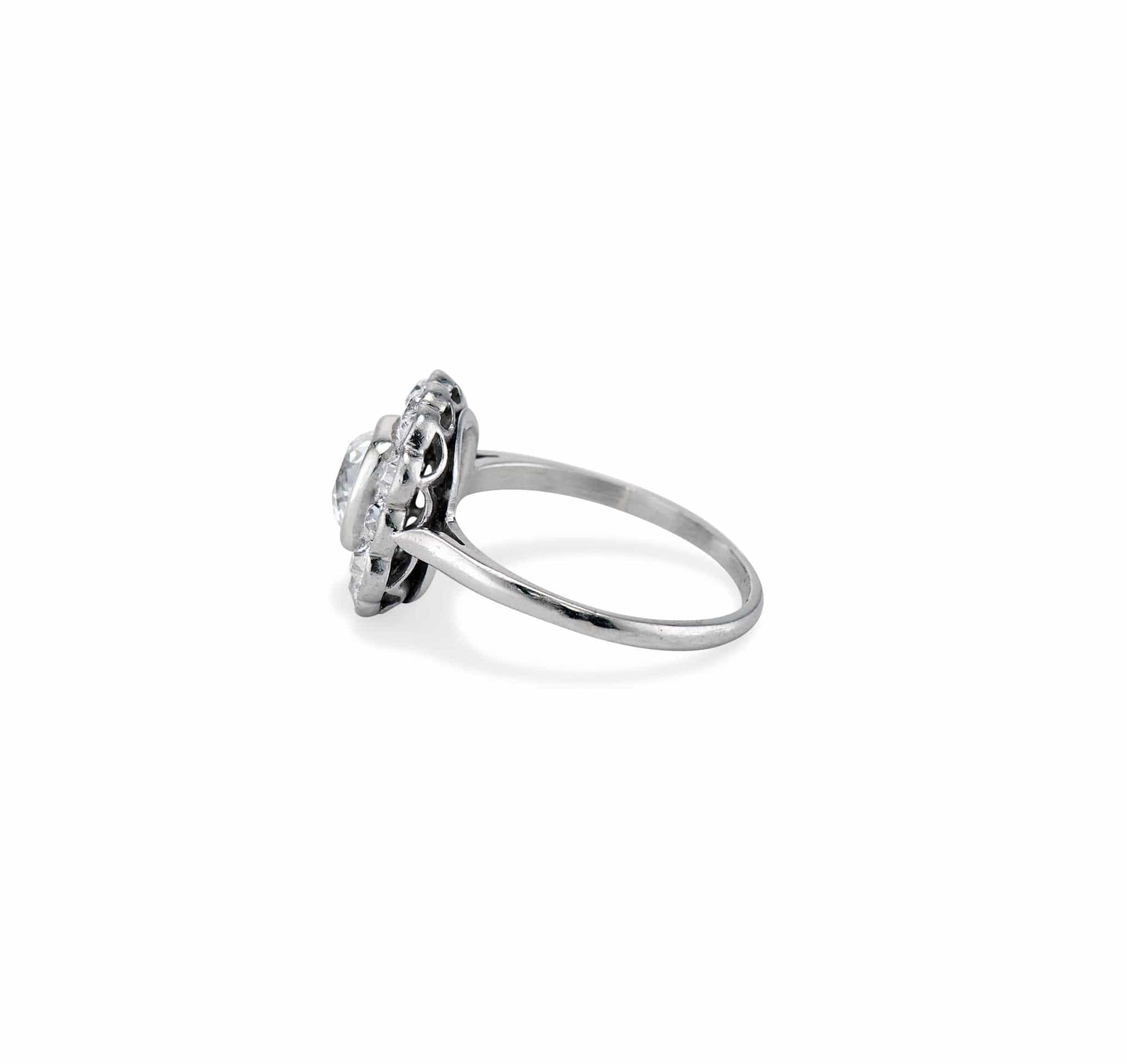 Edwardian 1.15 Carat Cushion Diamond Floret Cluster - Image 3