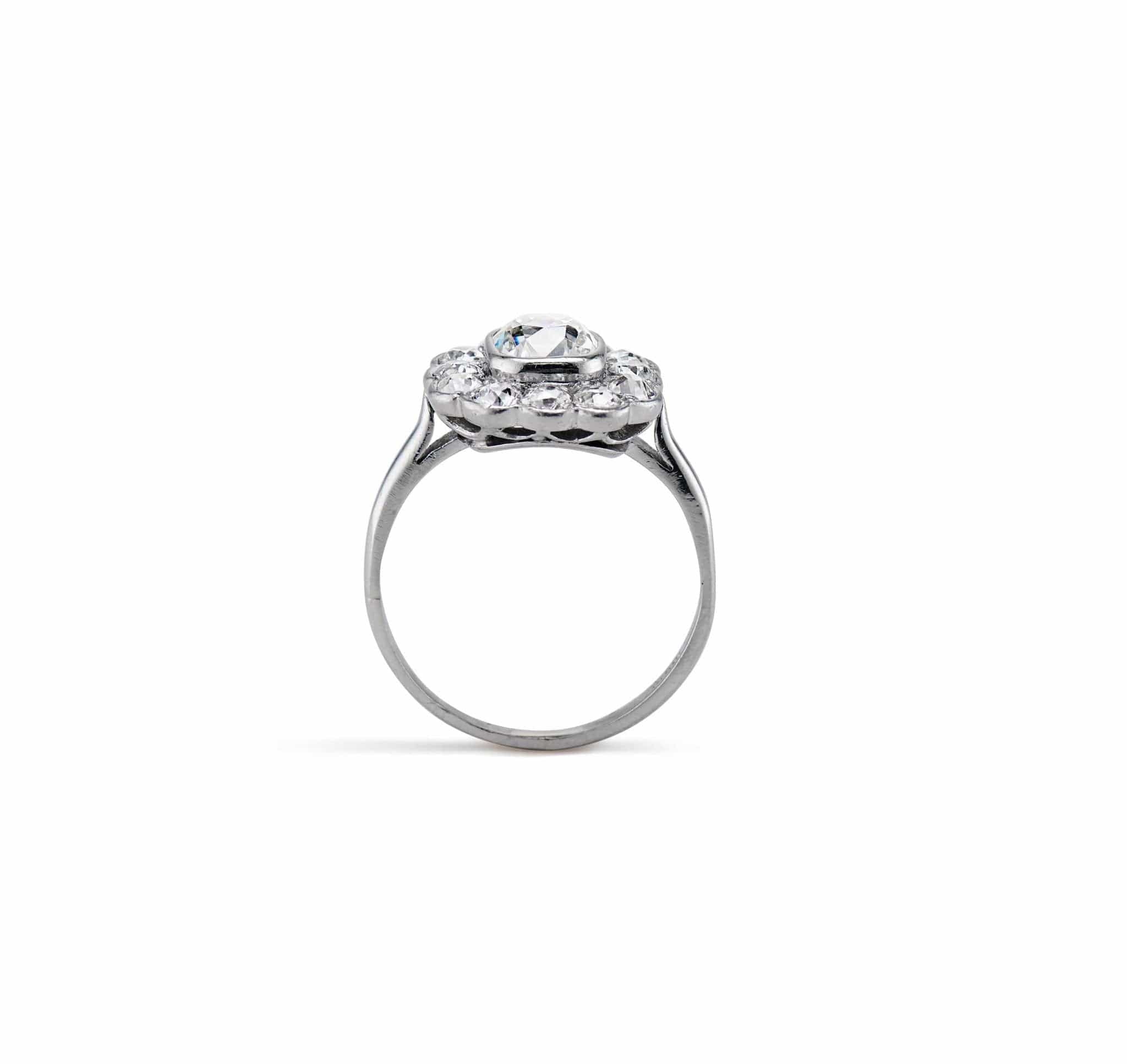 Edwardian 1.15 Carat Cushion Diamond Floret Cluster - Image 5