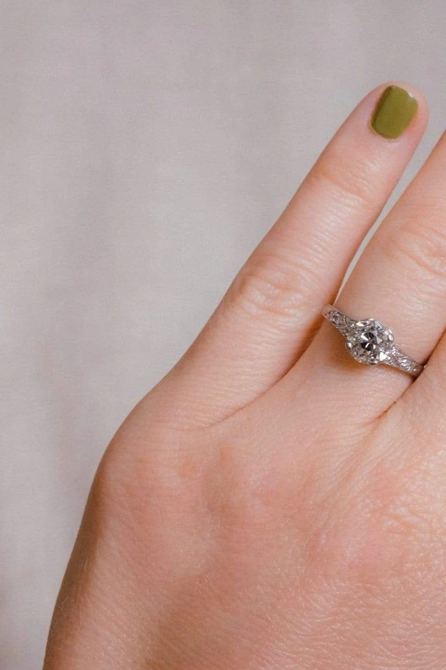 Edwardian 1.21 Carat Old European Cut Diamond Ring - Image 4
