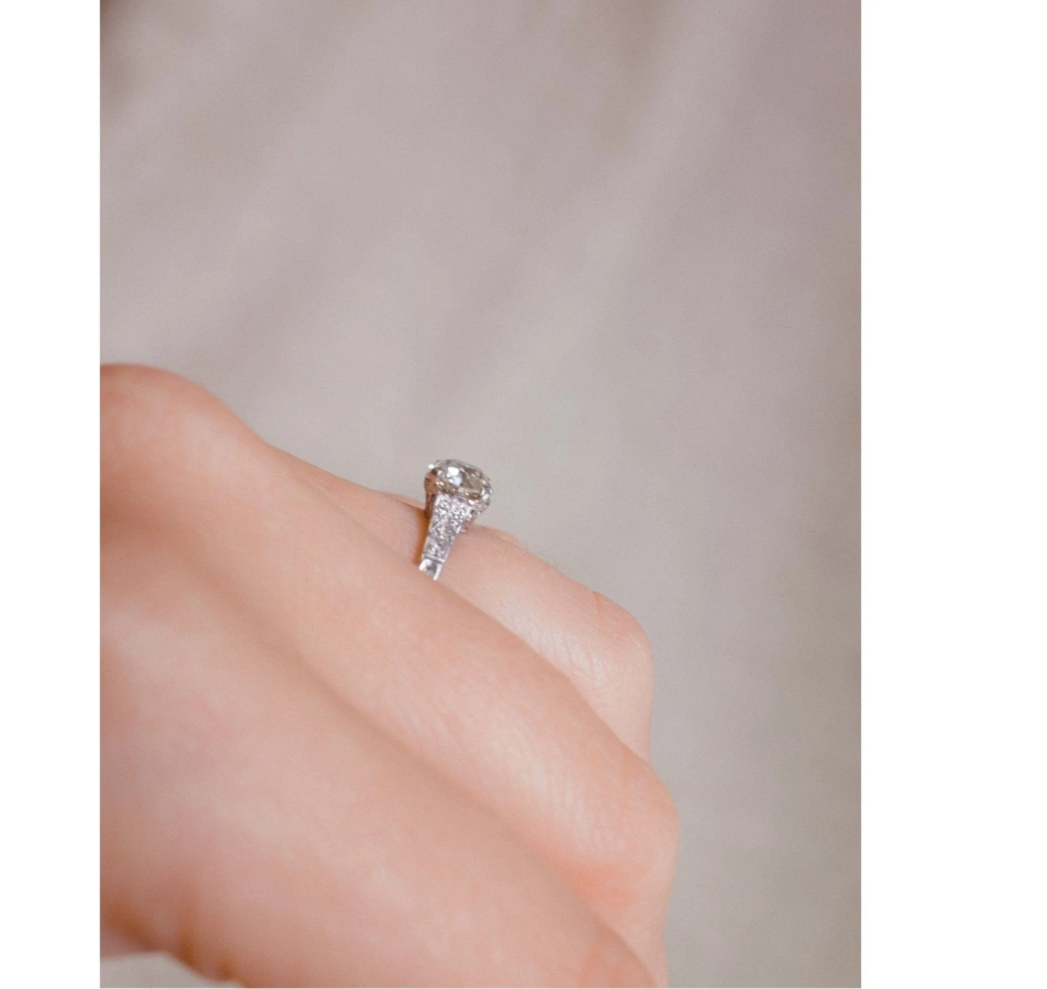 Edwardian 1.21 Carat Old European Cut Diamond Ring - Image 7