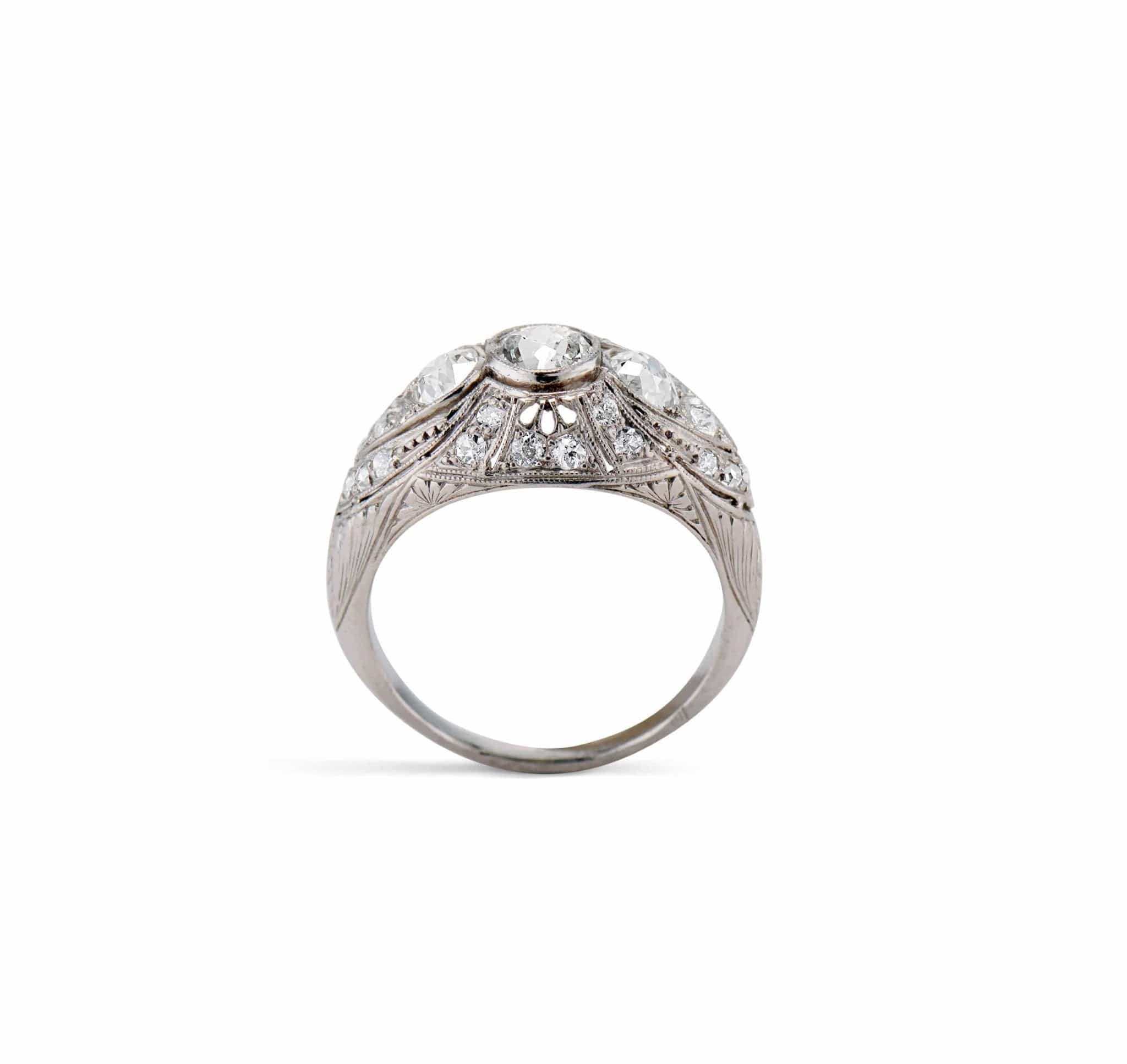 Edwardian Old European Cut Diamond Three-Stone Ring - Image 4