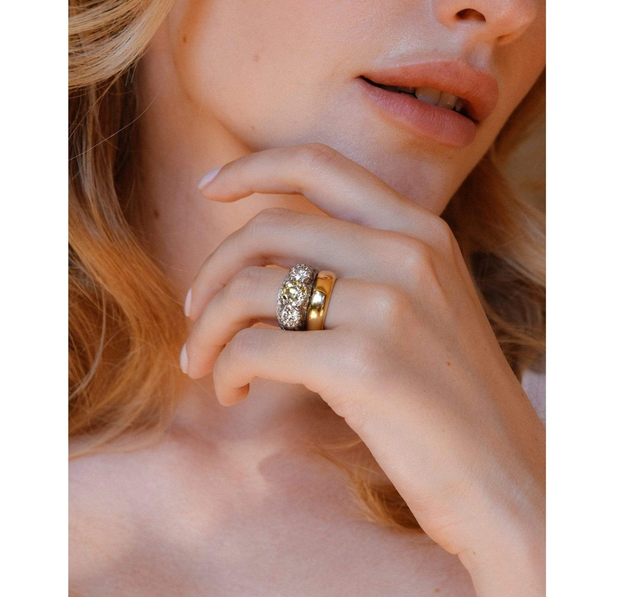 Edwardian 2.03 Fancy Yellow Diamond Engagement Ring - Image 4