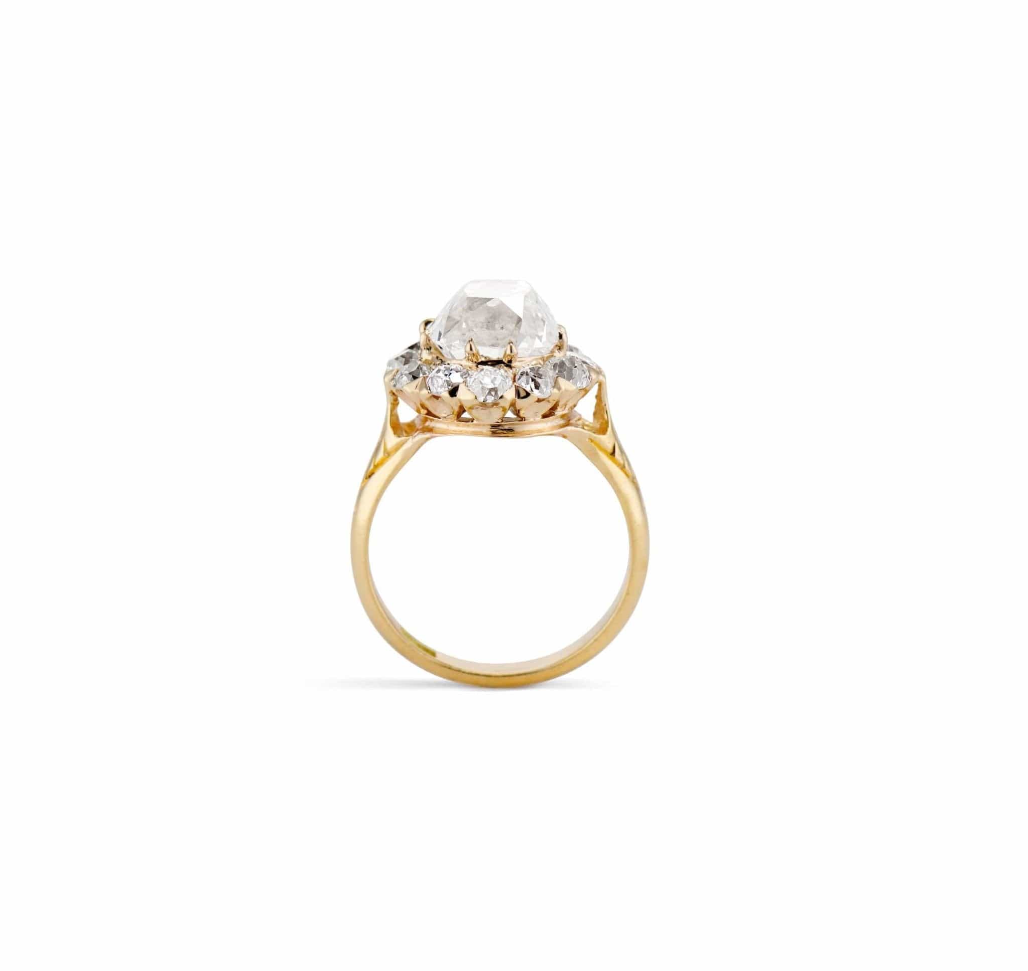 Edwardian 4.20 Old Mine Cushion Cut Diamond Engagement Ring, England - Image 4
