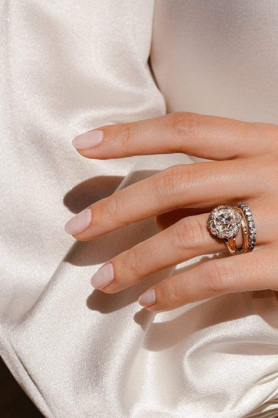 Edwardian 4.20 Old Mine Cushion Cut Diamond Engagement Ring, England - Image 7