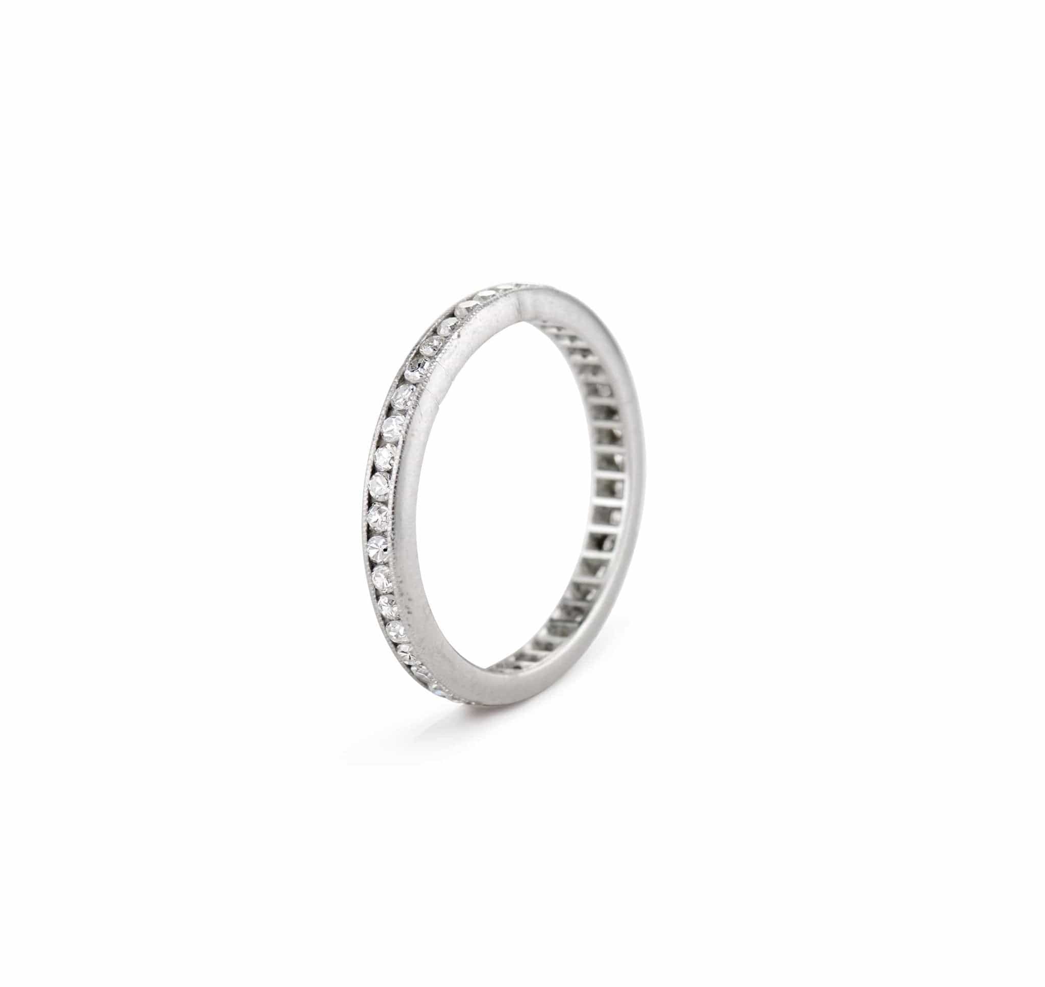 Edwardian .40 Carat Diamond and Platinum Eternity Wedding Band - Image 2