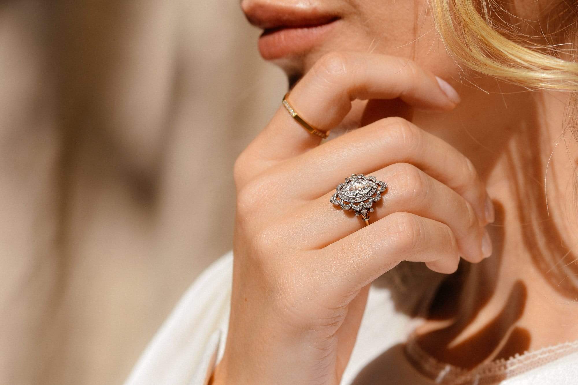 Edwardian .72 Carat Marquise Diamond Engagement Ring - Image 6