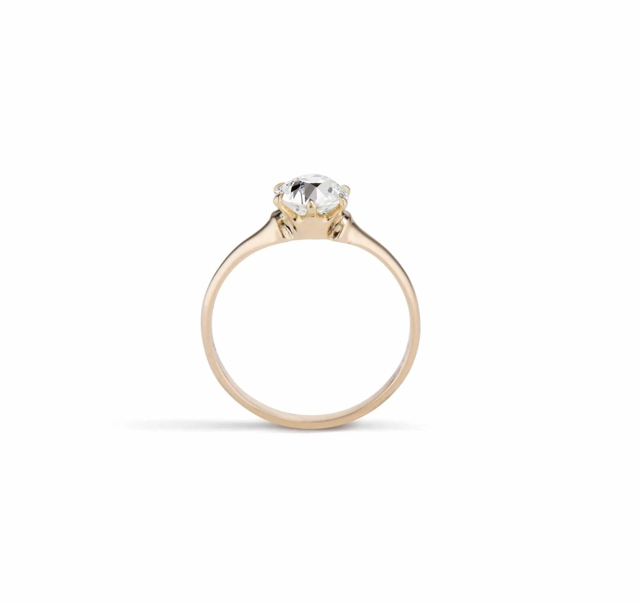 Edwardian .73 Carat Old European Cut Diamond Solitaire Engagement Ring - Image 2