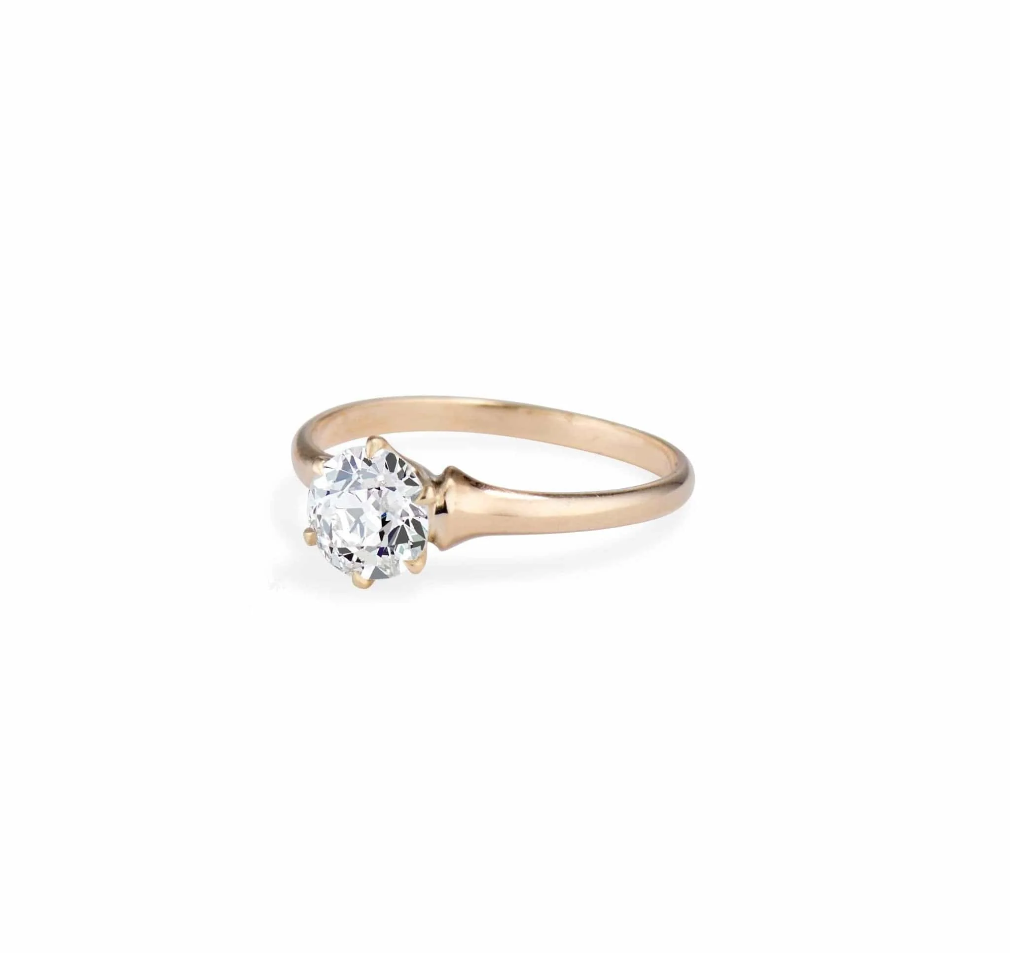 Edwardian .73 Carat Old European Cut Diamond Solitaire Engagement Ring - Image 3