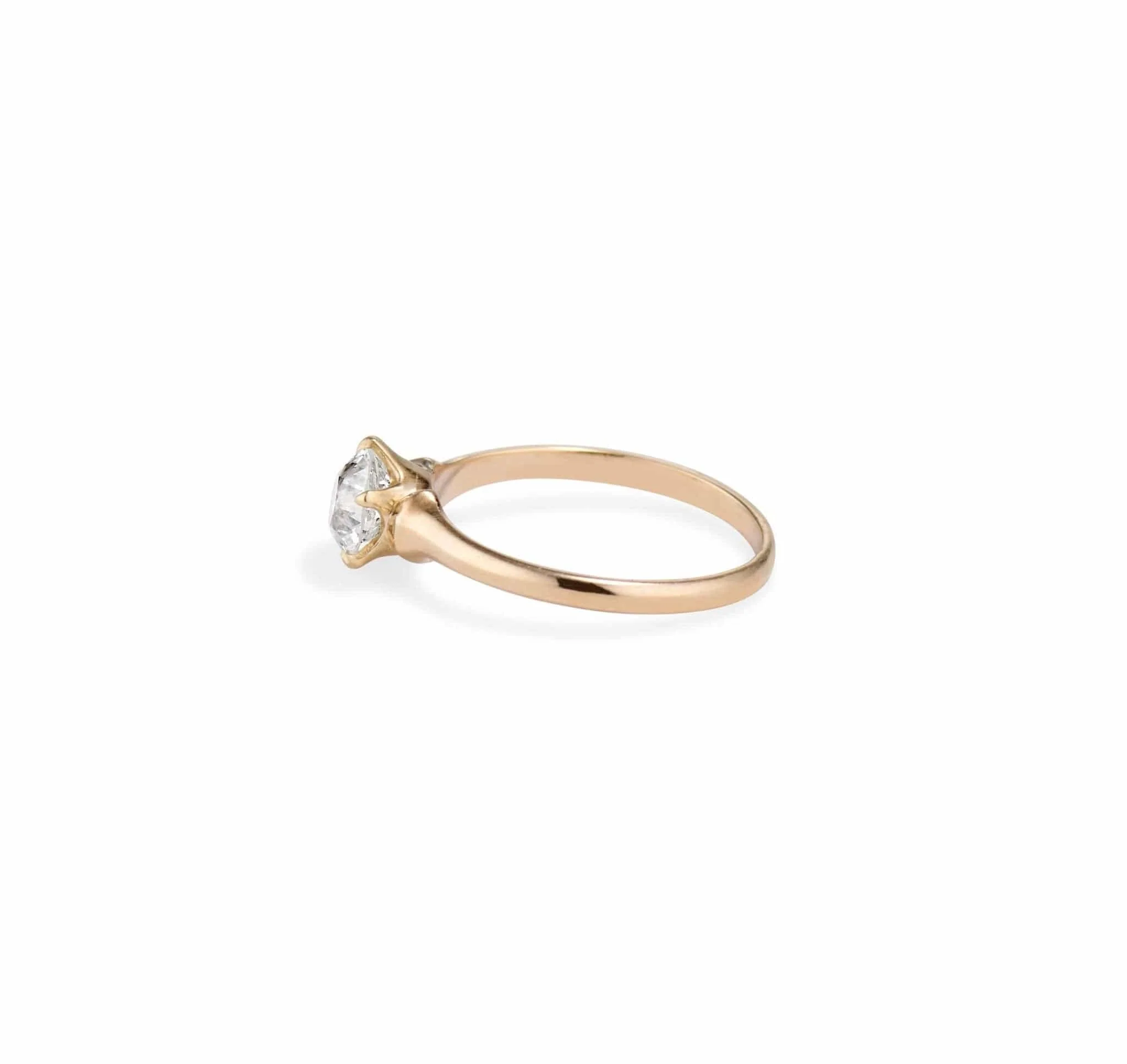 Edwardian .73 Carat Old European Cut Diamond Solitaire Engagement Ring - Image 5