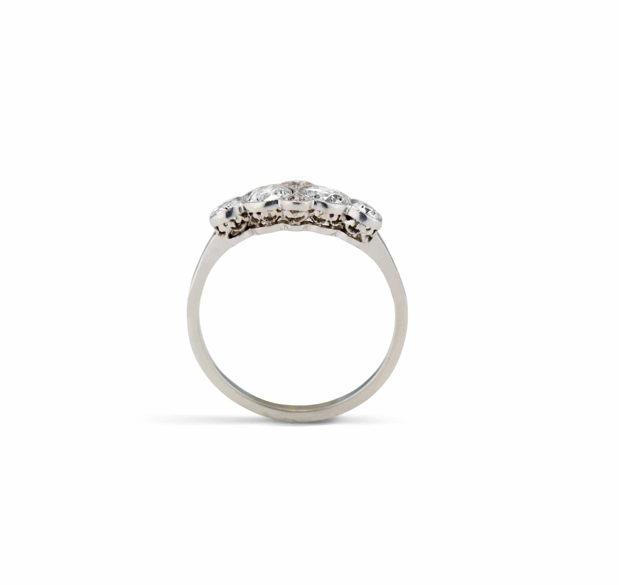 Edwardian .80 Carat Old European Cut Diamond and Platinum Ring - Image 4