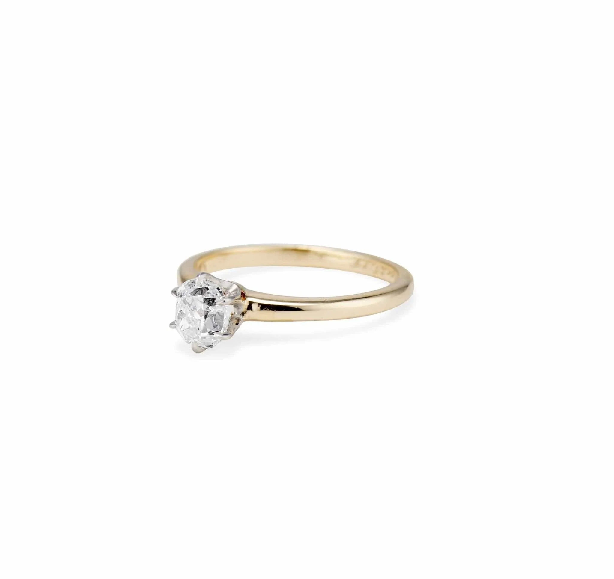 Edwardian .85 Old Mine Cushion Diamond Solitaire Engagement Ring - Image 2