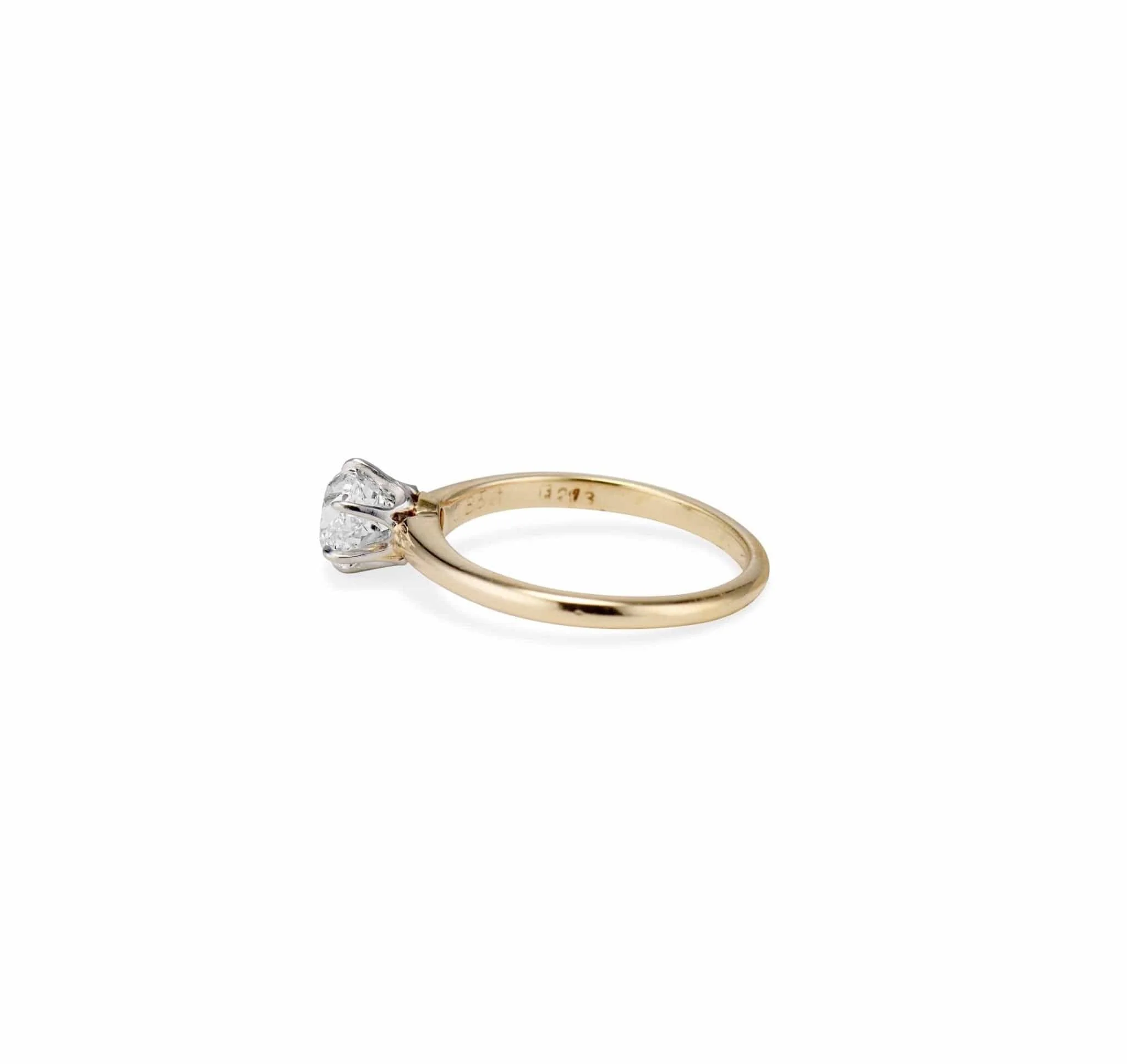 Edwardian .85 Old Mine Cushion Diamond Solitaire Engagement Ring - Image 3