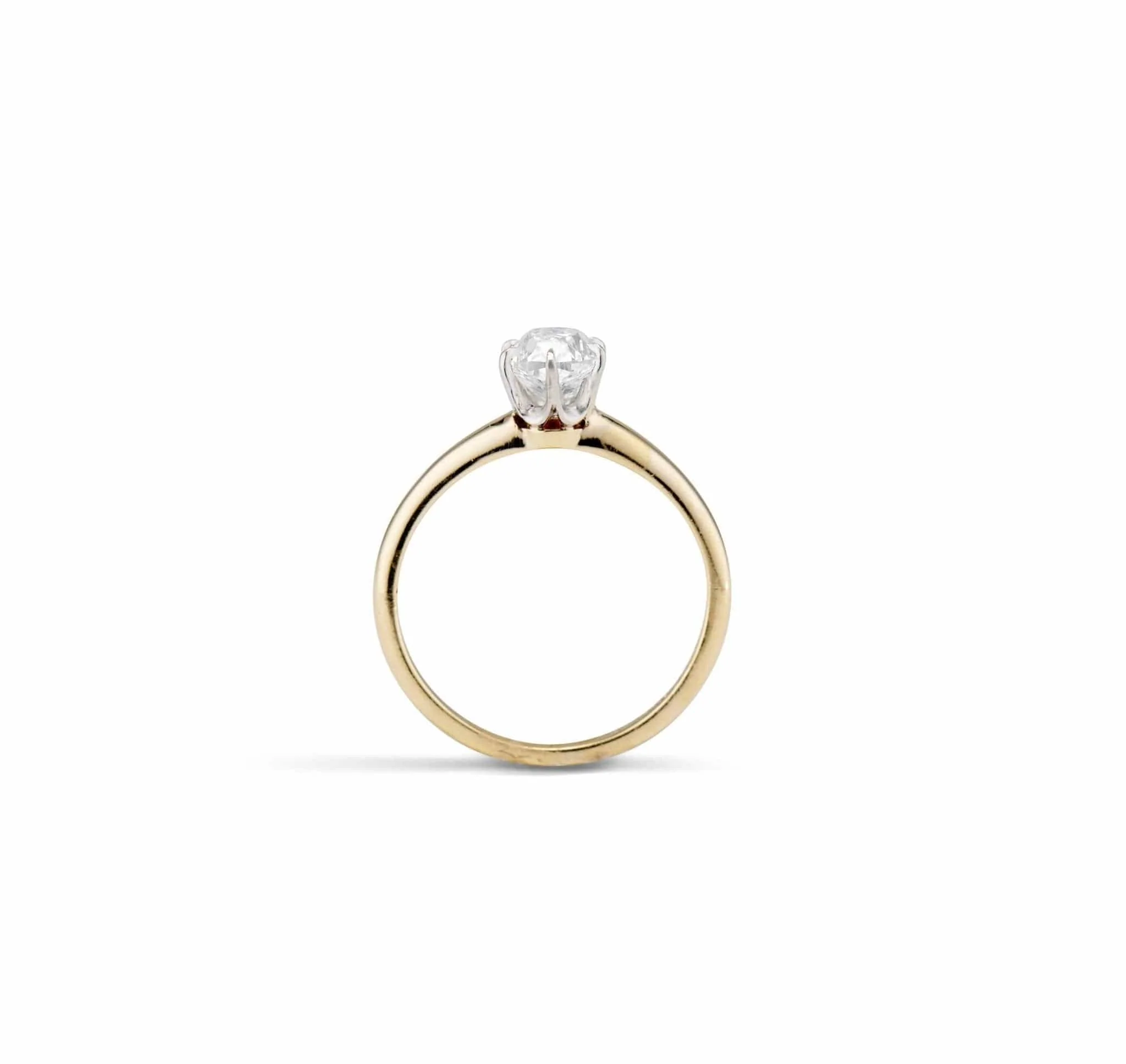 Edwardian .85 Old Mine Cushion Diamond Solitaire Engagement Ring - Image 4