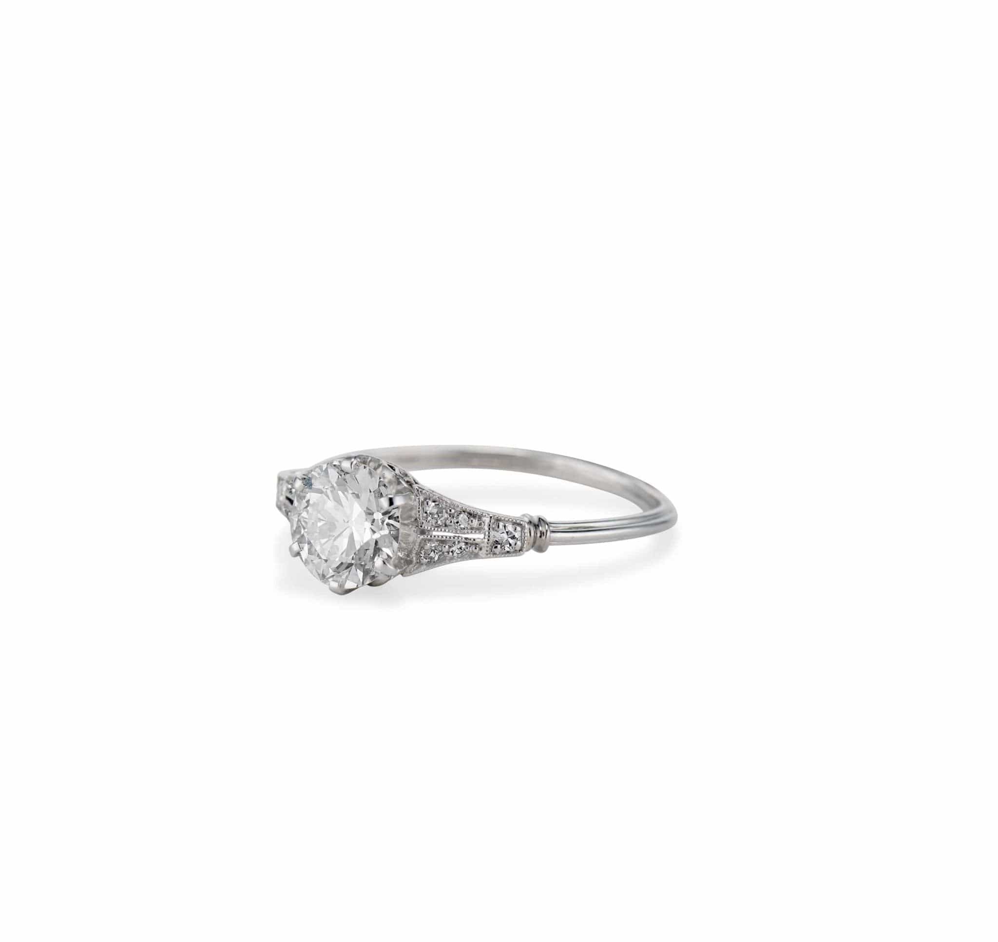 Edwardian .90 Old European Cut Diamond Engagement Ring - Image 2