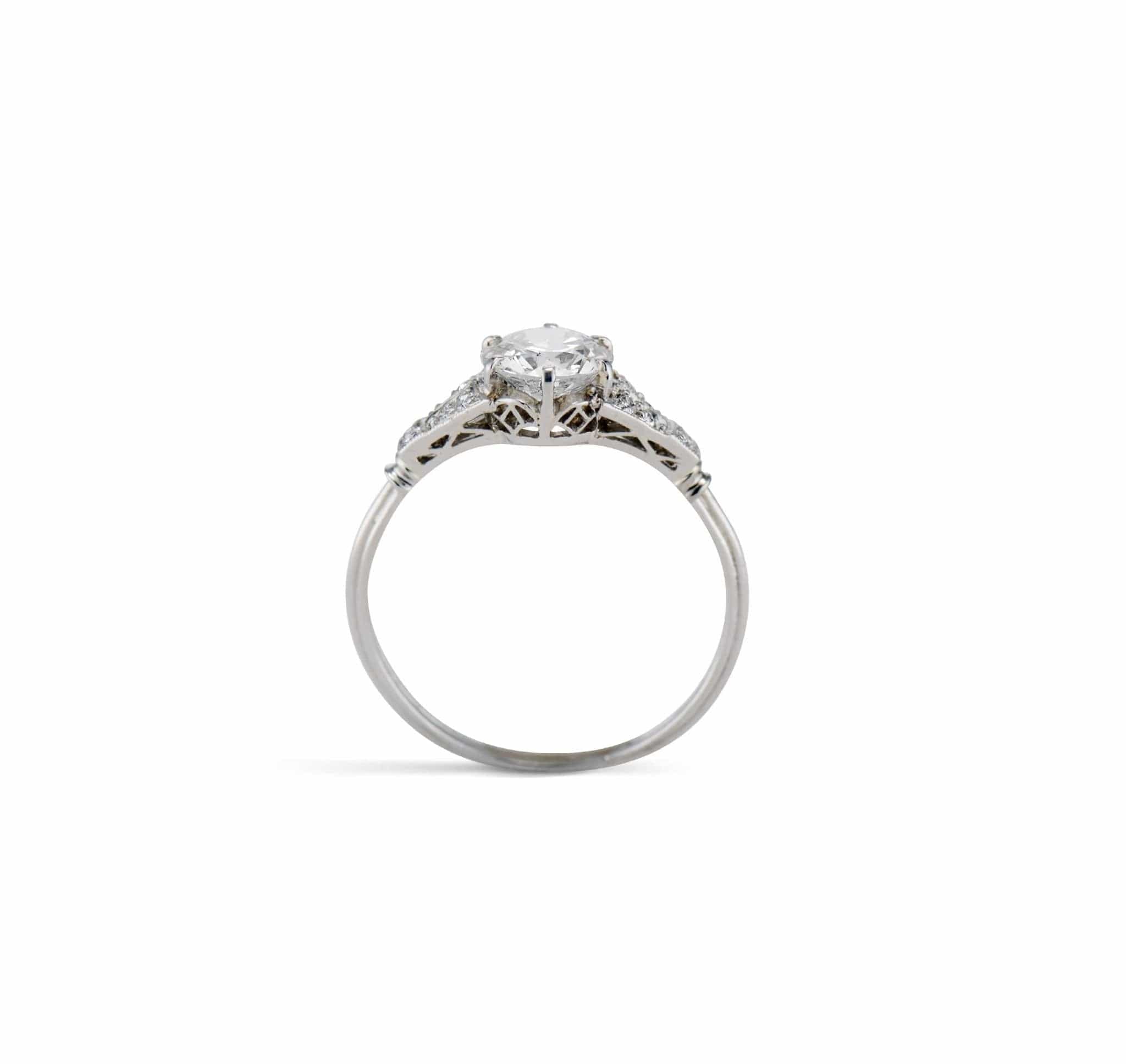 Edwardian .90 Old European Cut Diamond Engagement Ring - Image 4