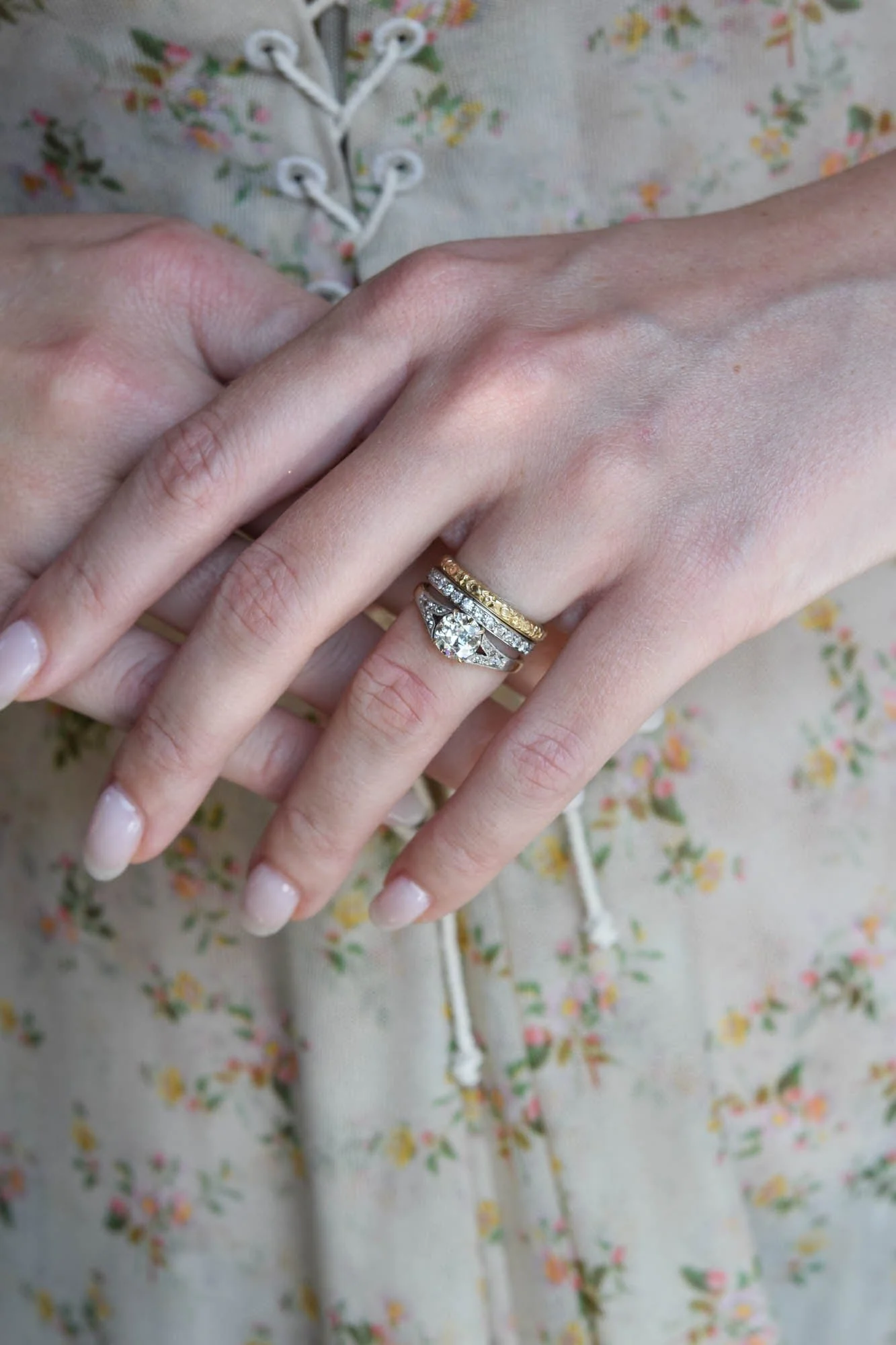 Edwardian .98 Carat Old European Cut Diamond Vintage Engagement Ring - Image 7