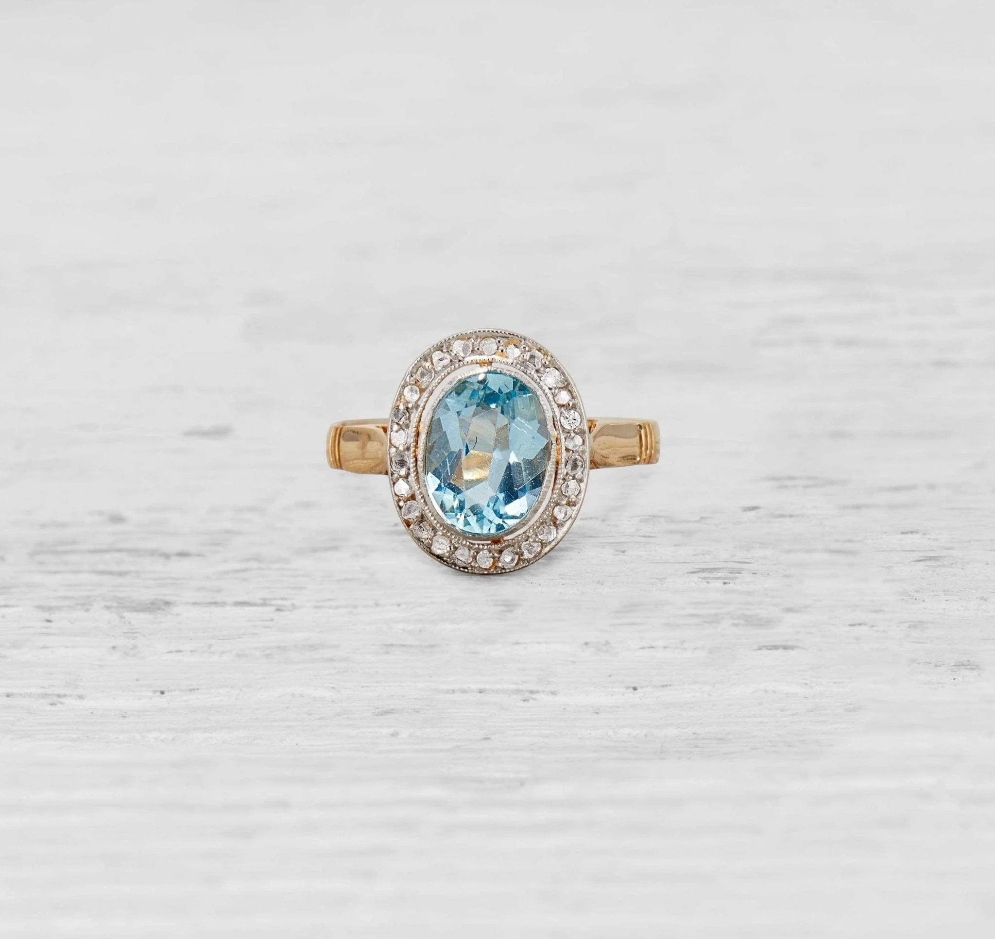 Edwardian Aquamarine and Diamond Ring - Image 2