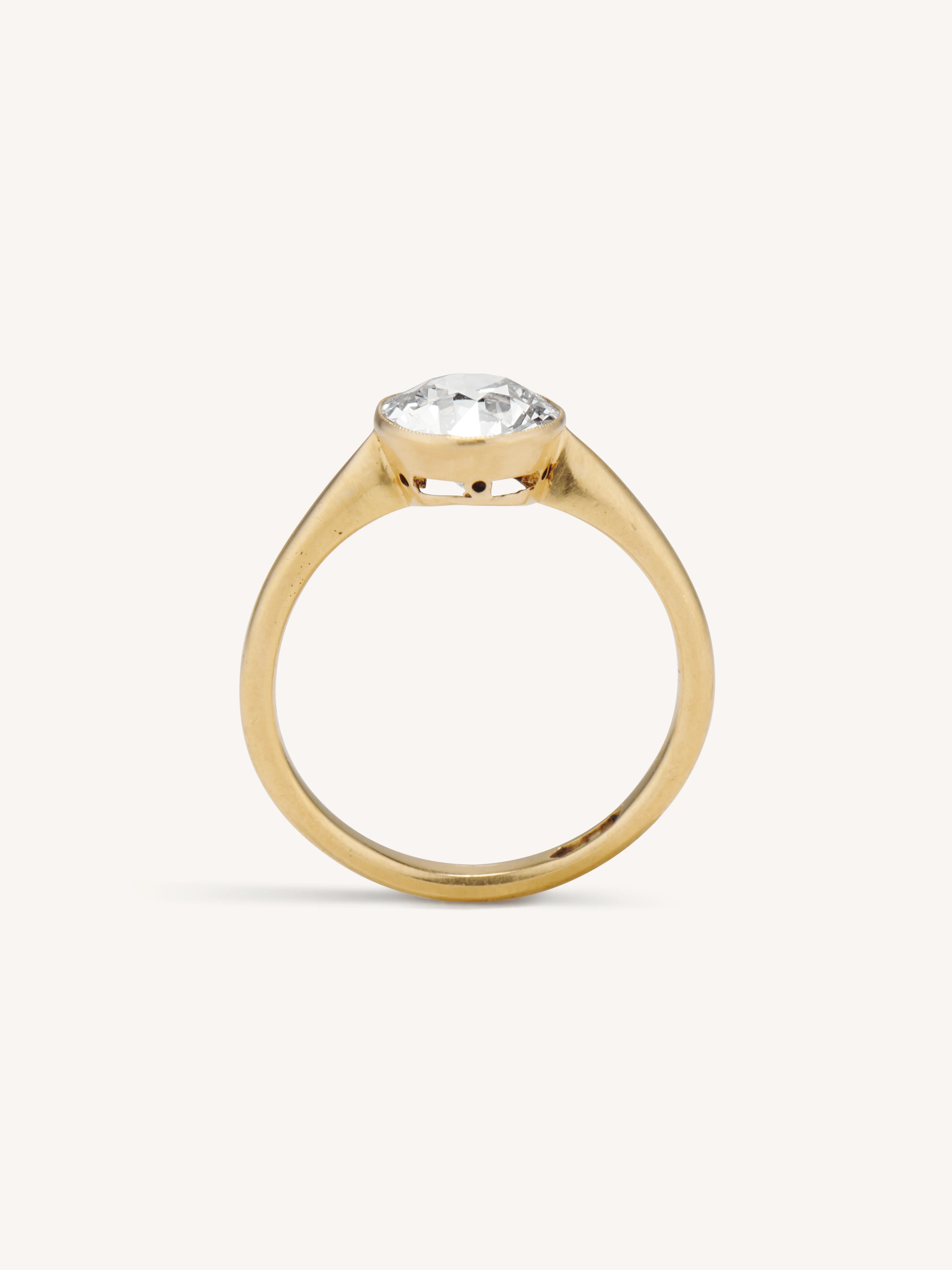 Edwardian Bezel Set 1.83 Carat Old European Cut Diamond Vintage Ring - Image 5