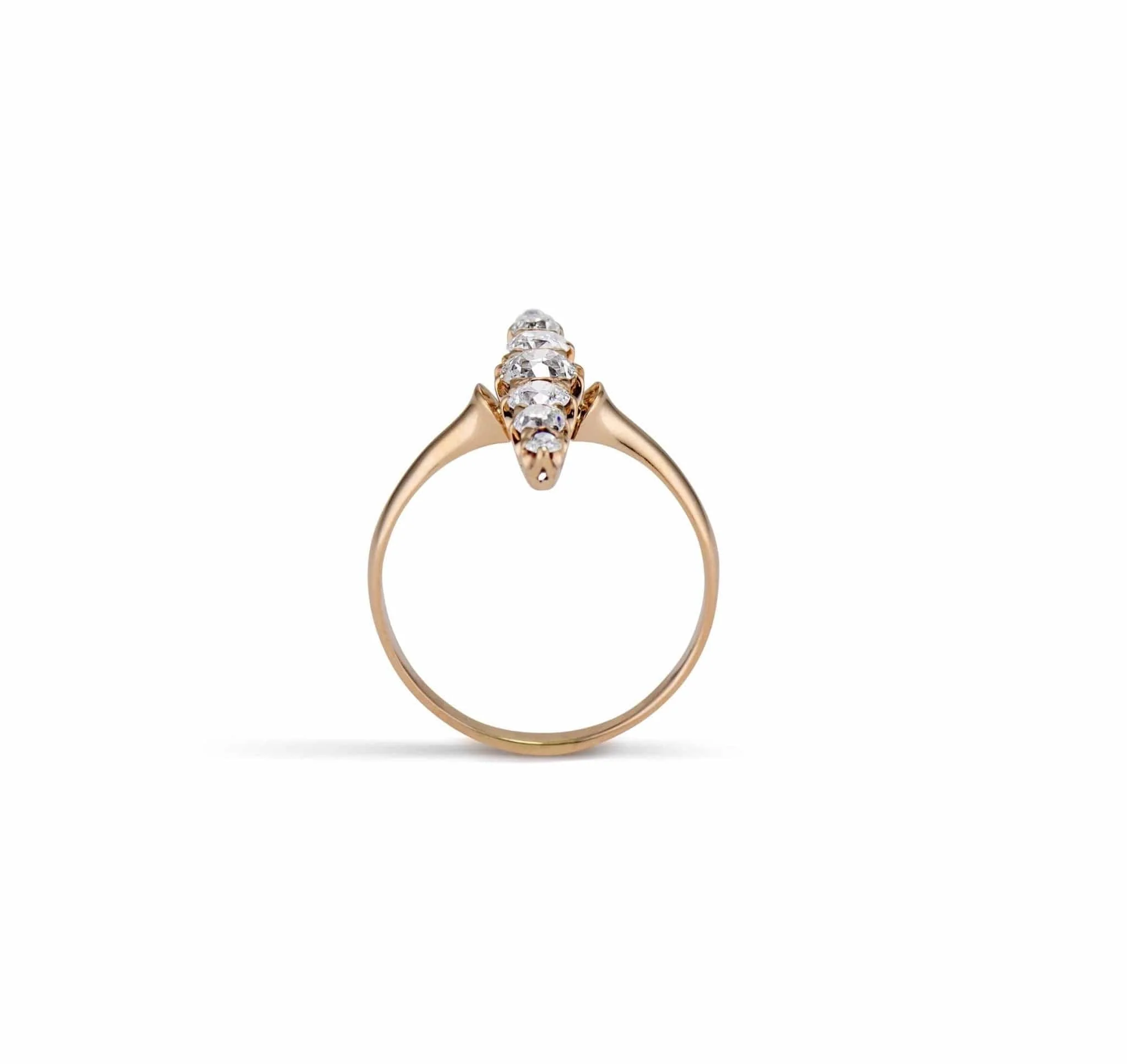Edwardian Old European-Cut Diamond and Gold Dinner Ring - Image 4