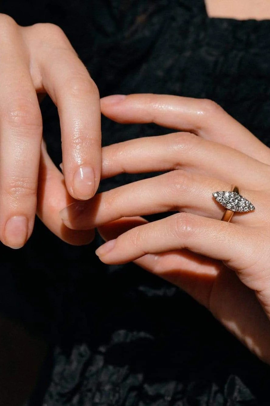 Edwardian Diamond and Gold Navette Ring - Image 5