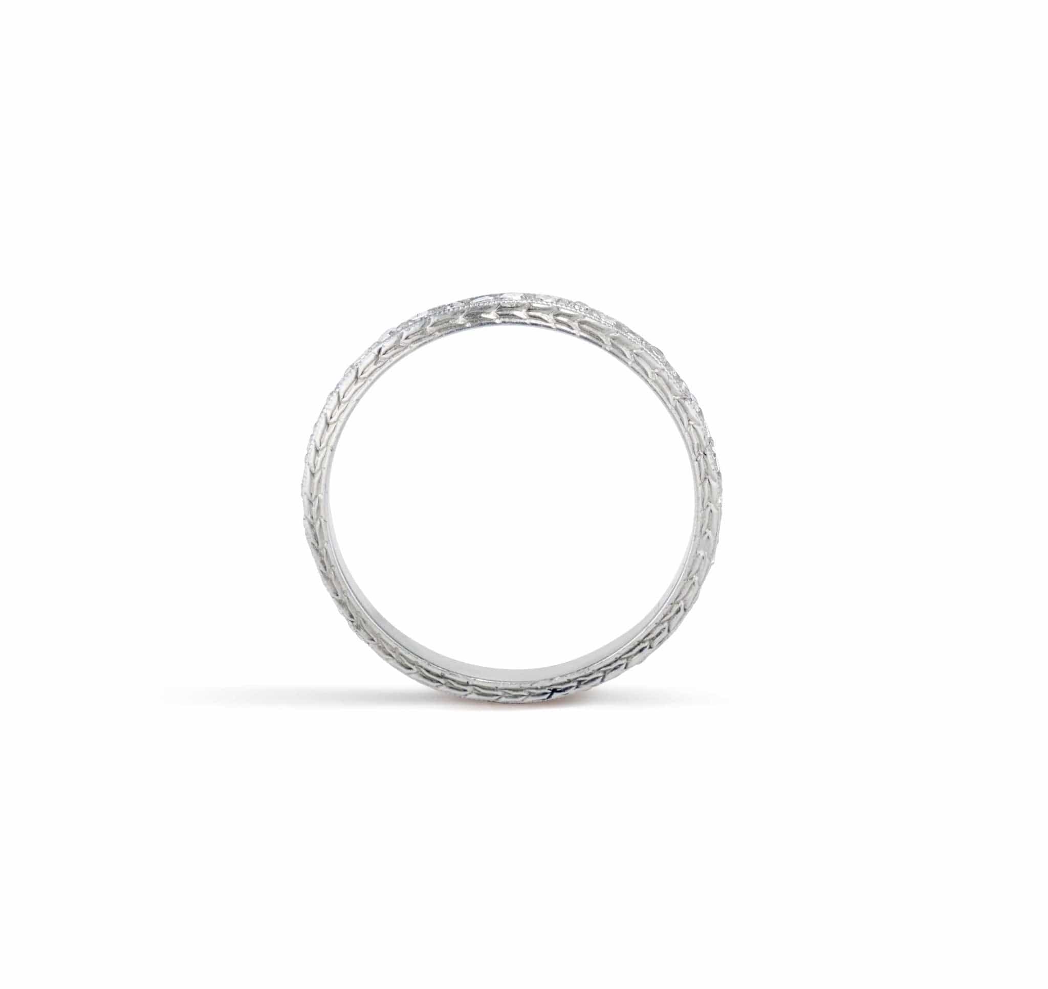 Edwardian Sommer & Mills .50 Carat Single Cut Diamond and Gold Wedding Band - Image 2