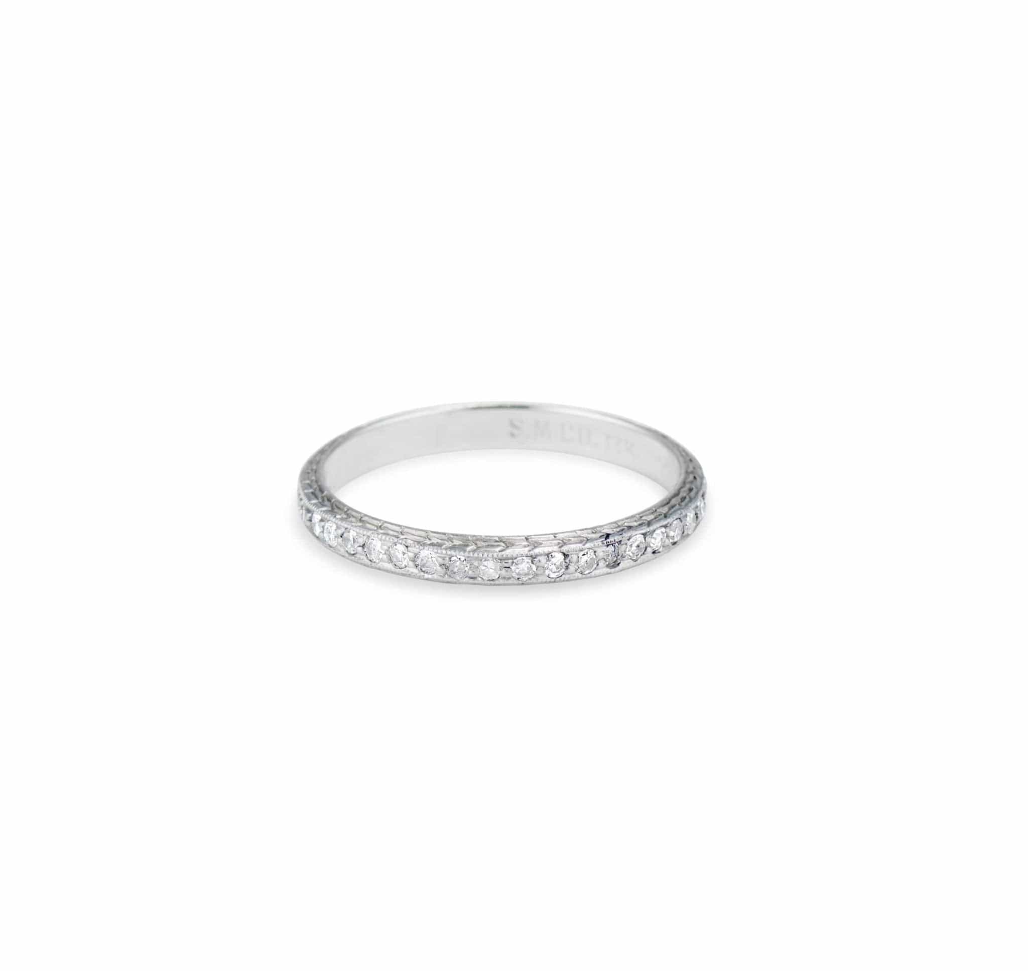 Edwardian Sommer & Mills .50 Carat Single Cut Diamond and Gold Wedding Band - Image 3