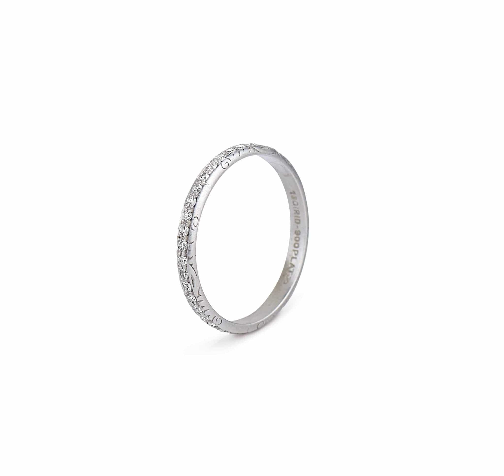 Edwardian .65 Carat Single Cut Diamond and Platinum Band - Image 2