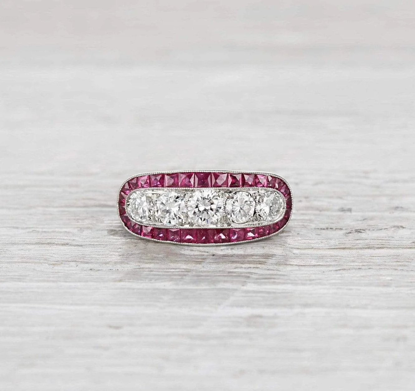 Edwardian Diamond and Ruby Ring - Image 2