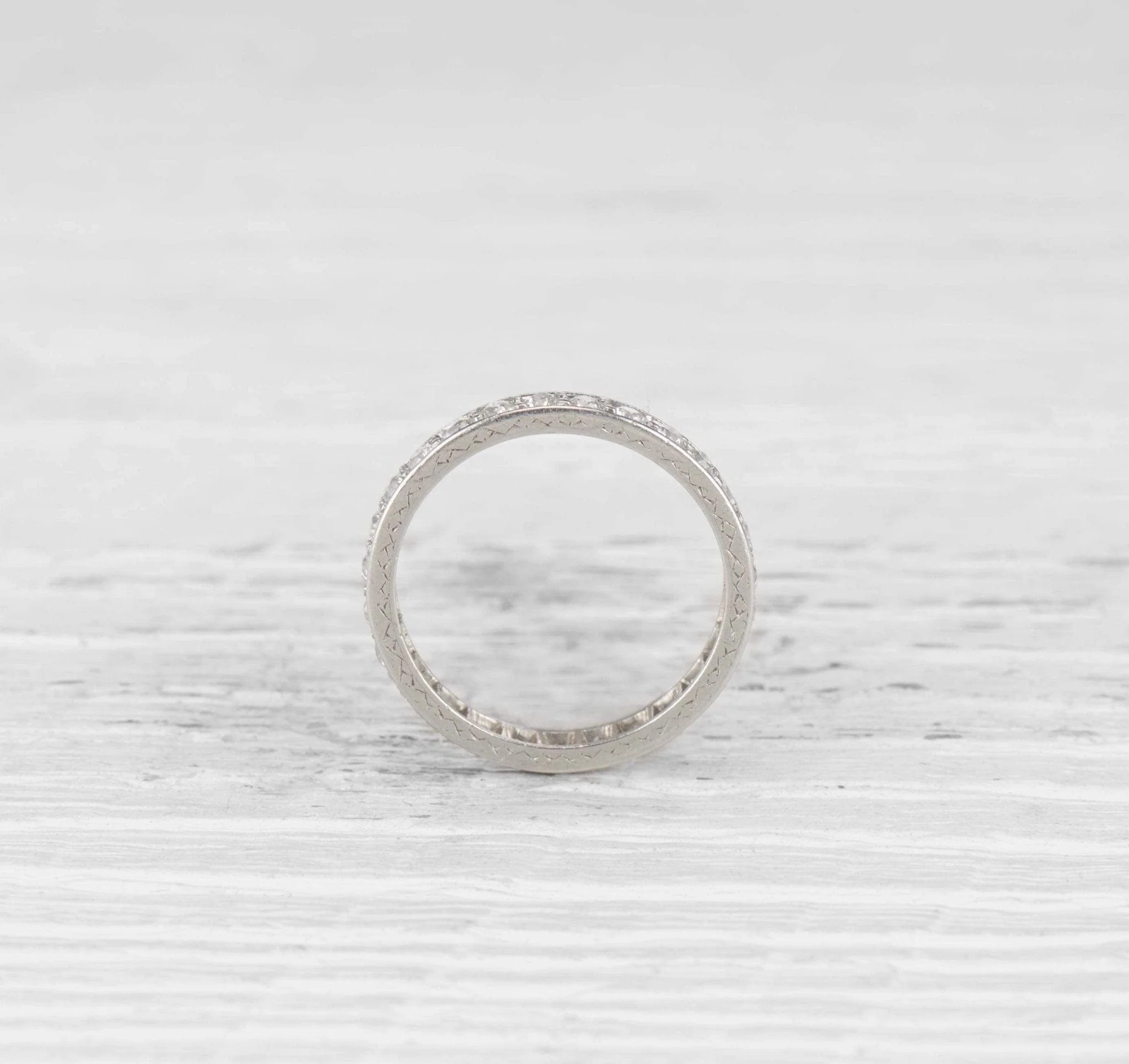 EDWARDIAN DIAMOND ETERNITY BAND RING SIZE 7.5 - Image 2