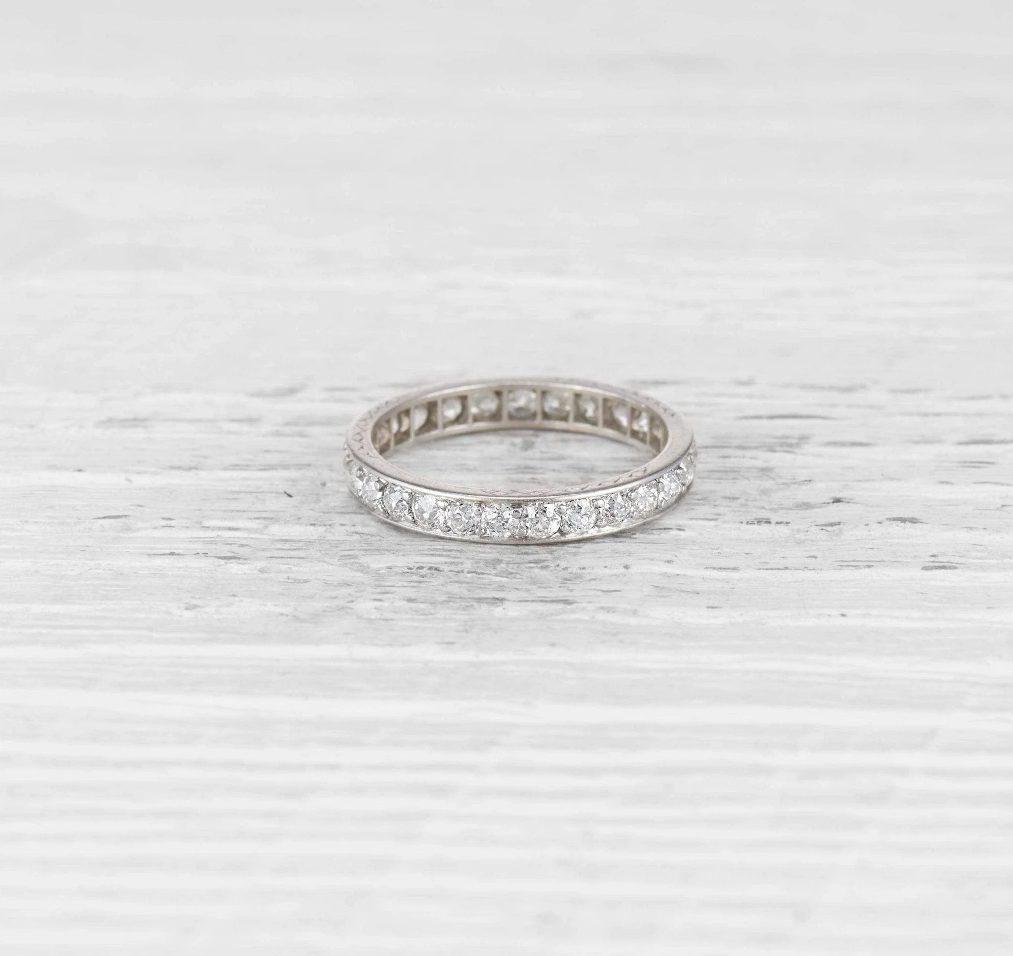 EDWARDIAN DIAMOND ETERNITY BAND RING SIZE 7.5 - Image 3