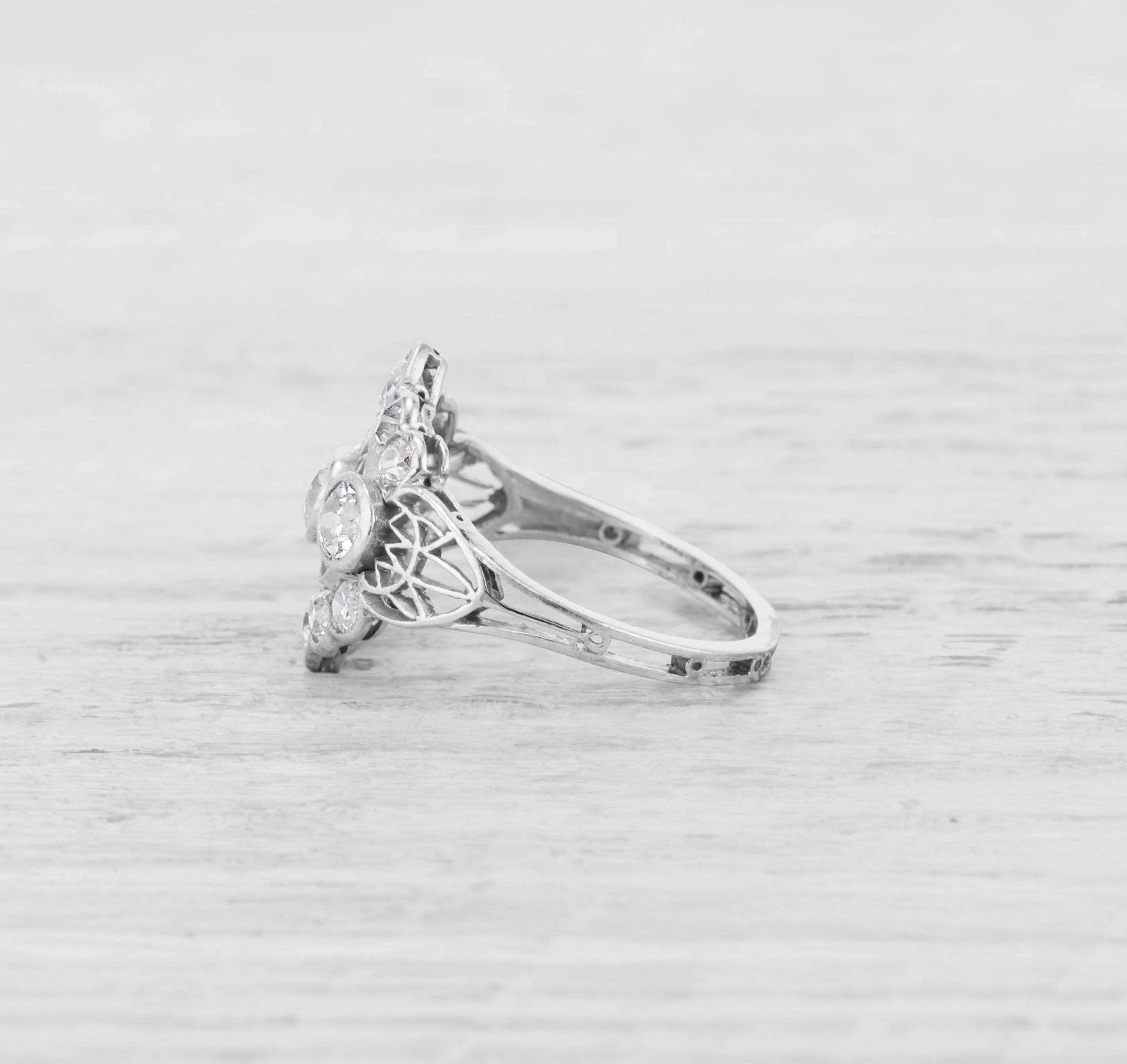 EDWARDIAN DIAMOND FILIGREE ENGAGEMENT RING - Image 3