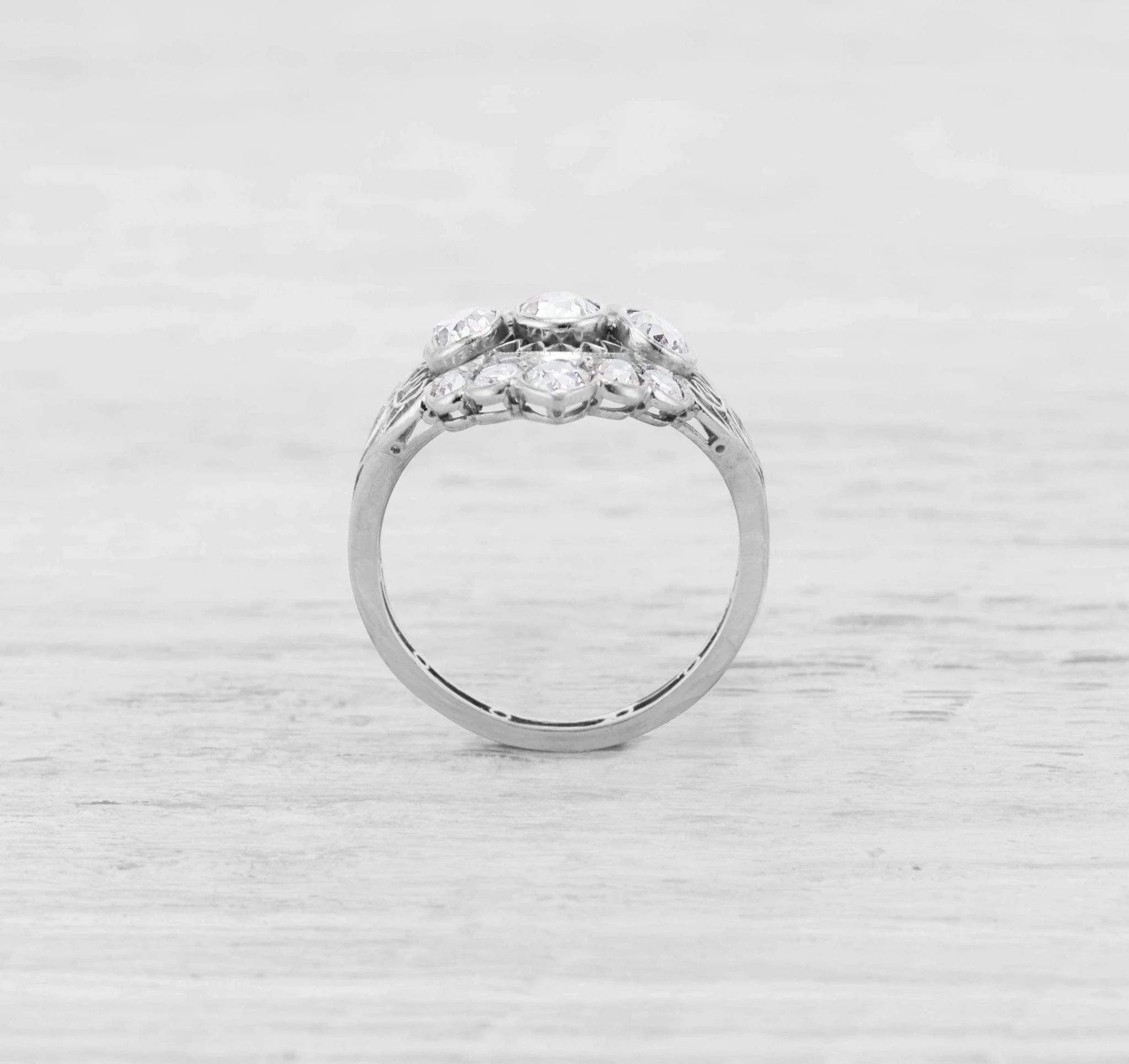 EDWARDIAN DIAMOND FILIGREE ENGAGEMENT RING - Image 4