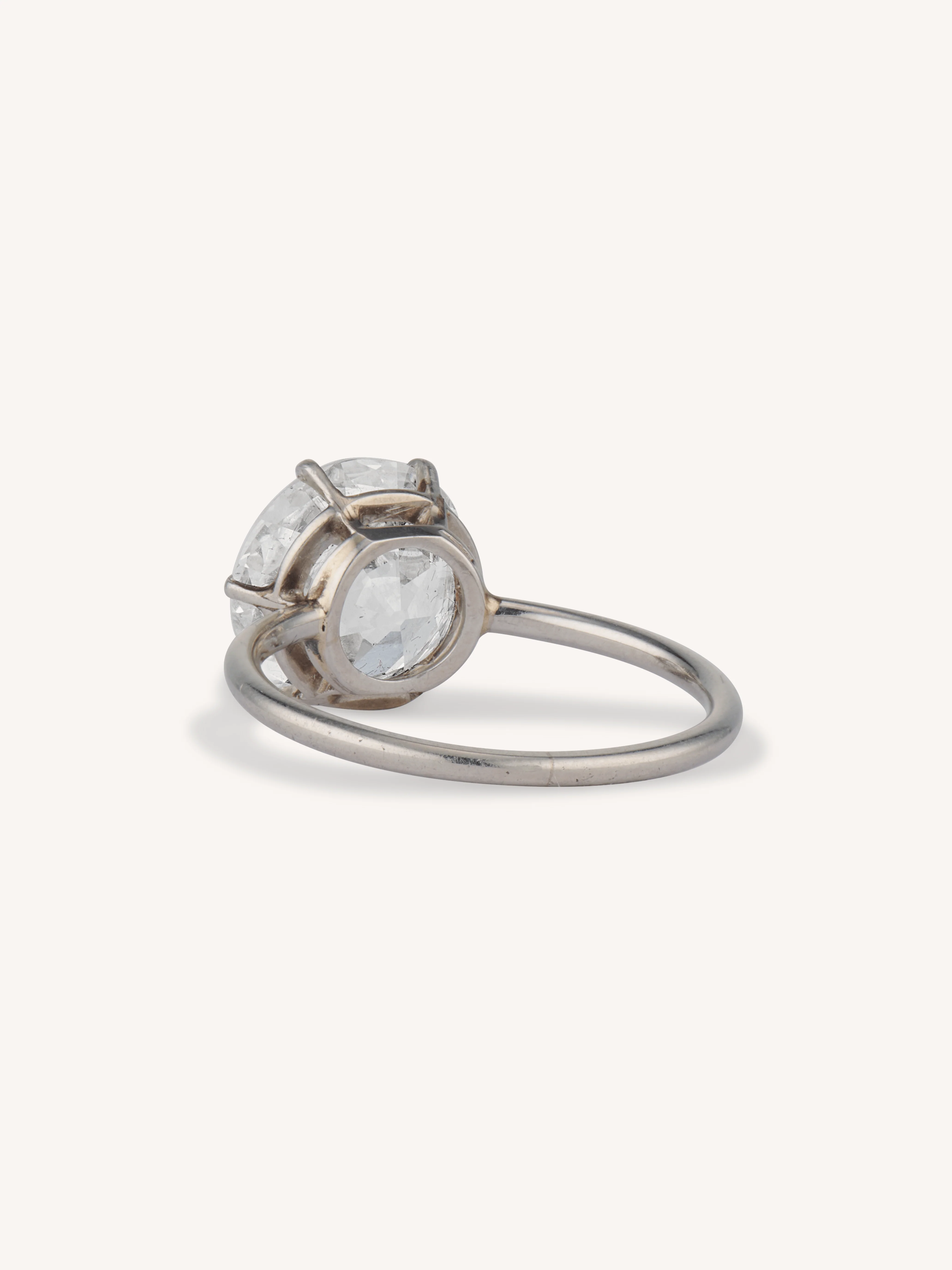 Edwardian 4.39 Carat Old European Diamond Solitaire Antique Engagement Ring - Image 5