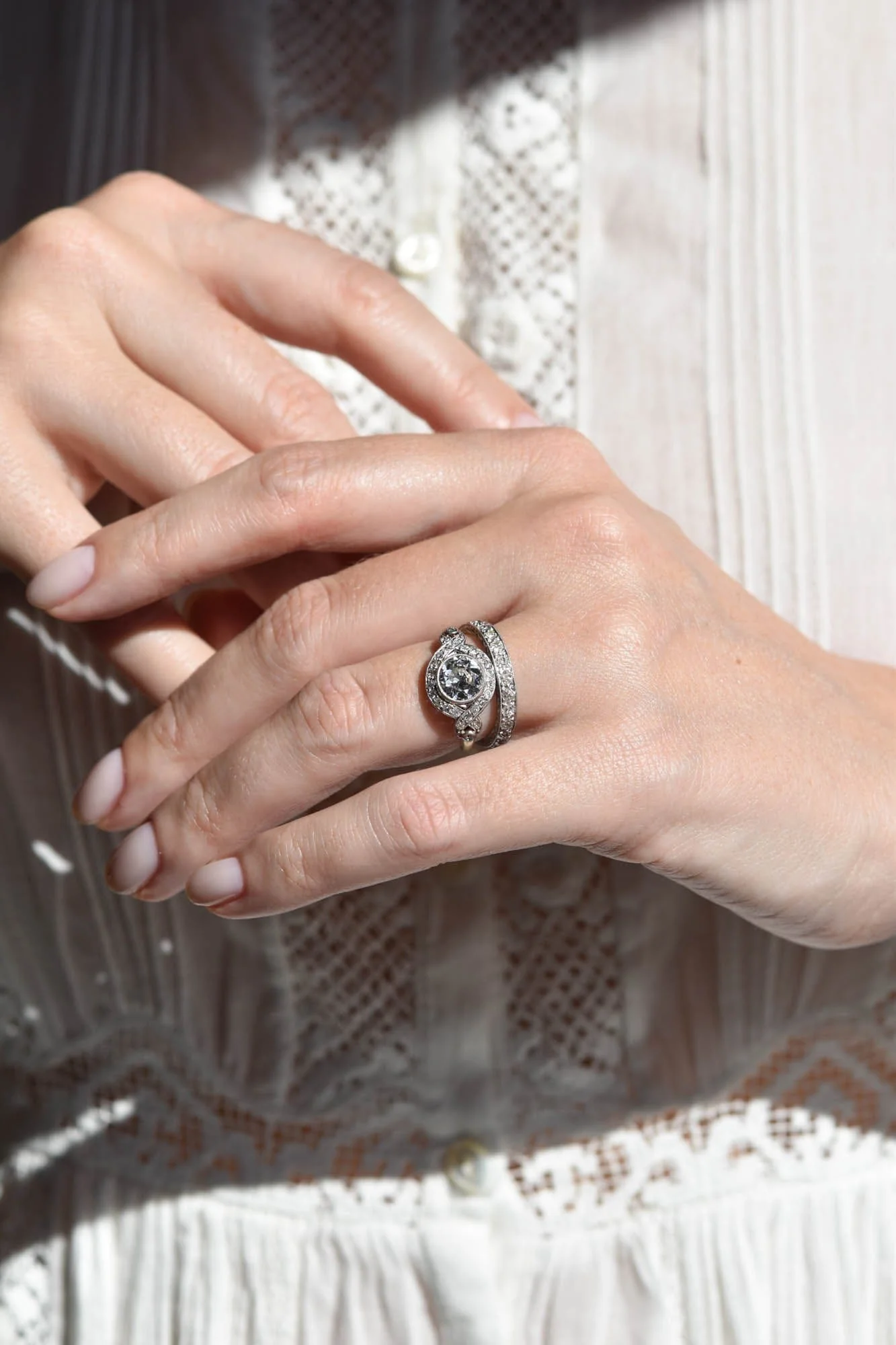 Edwardian 1.25 Carat Old European Diamond Cluster Vintage Engagement Ring - Image 6