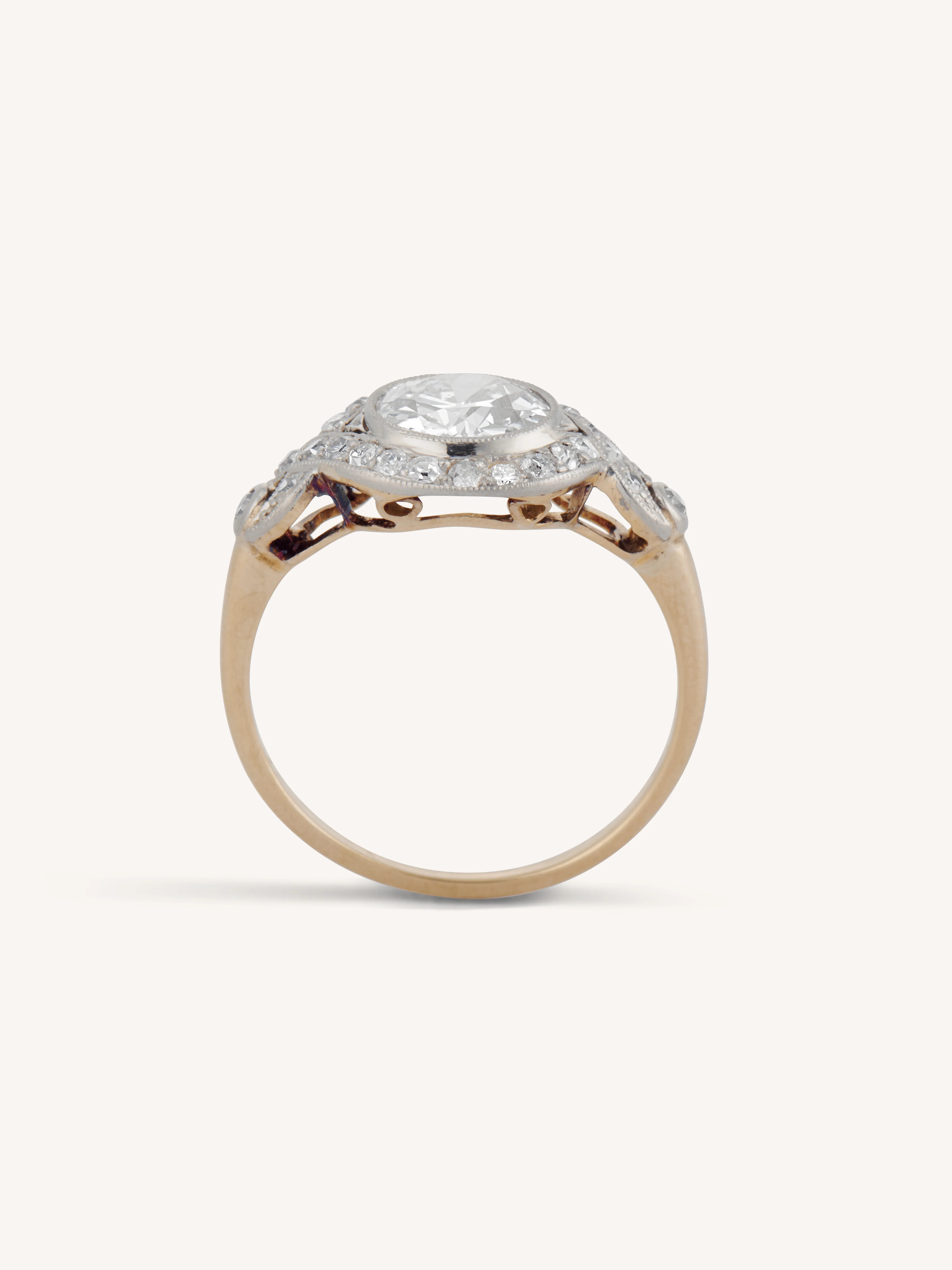 Edwardian 1.25 Carat Old European Diamond Cluster Vintage Engagement Ring - Image 8