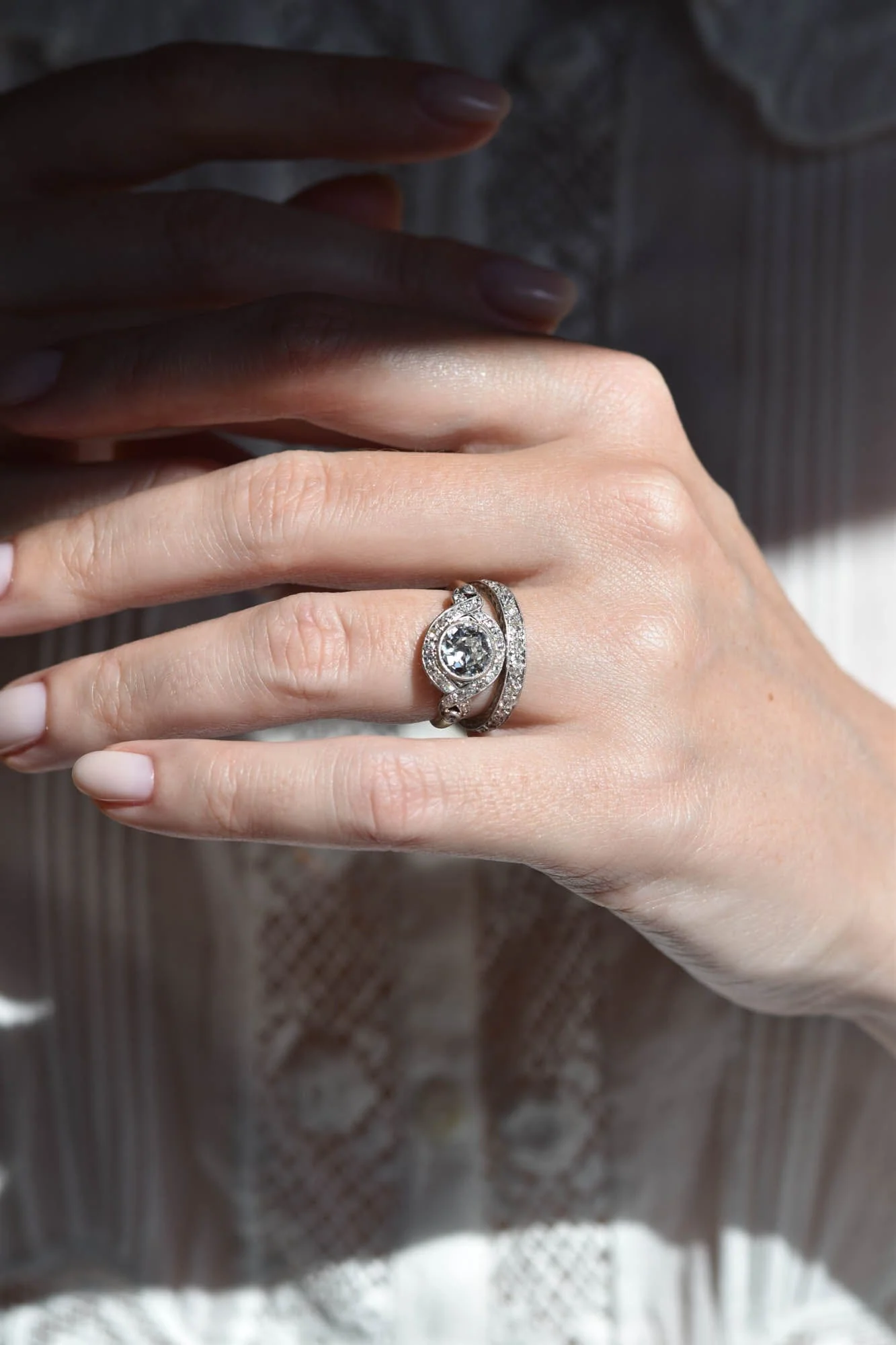 Edwardian 1.25 Carat Old European Diamond Cluster Vintage Engagement Ring - Image 9