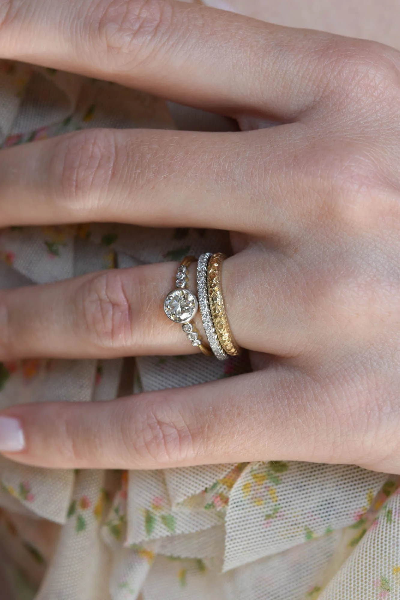 Edwardian Old European Diamond Vintage Engagement Ring, France - Image 3