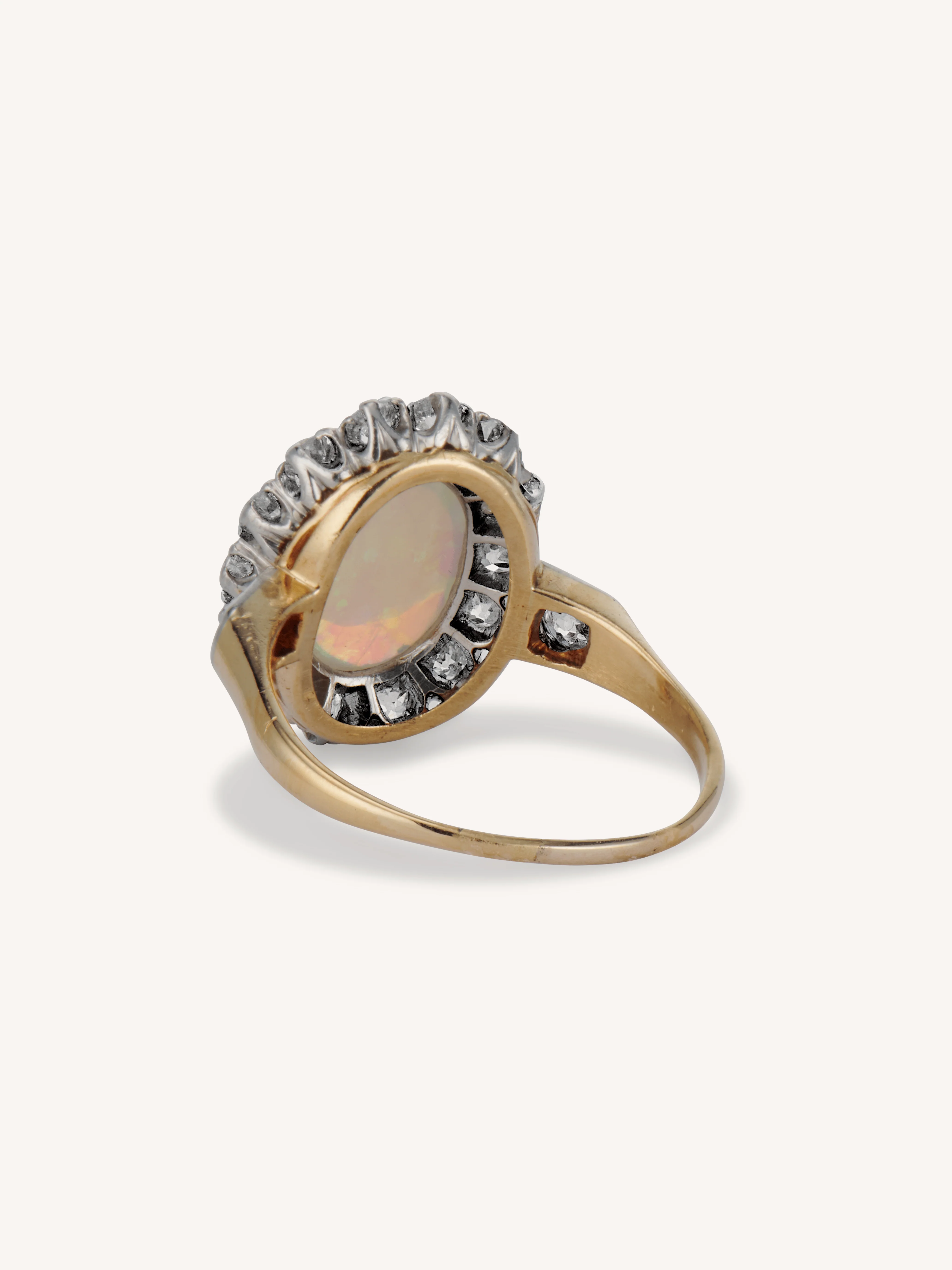 Edwardian Opal and Diamond Antique Cluster Ring - Image 5