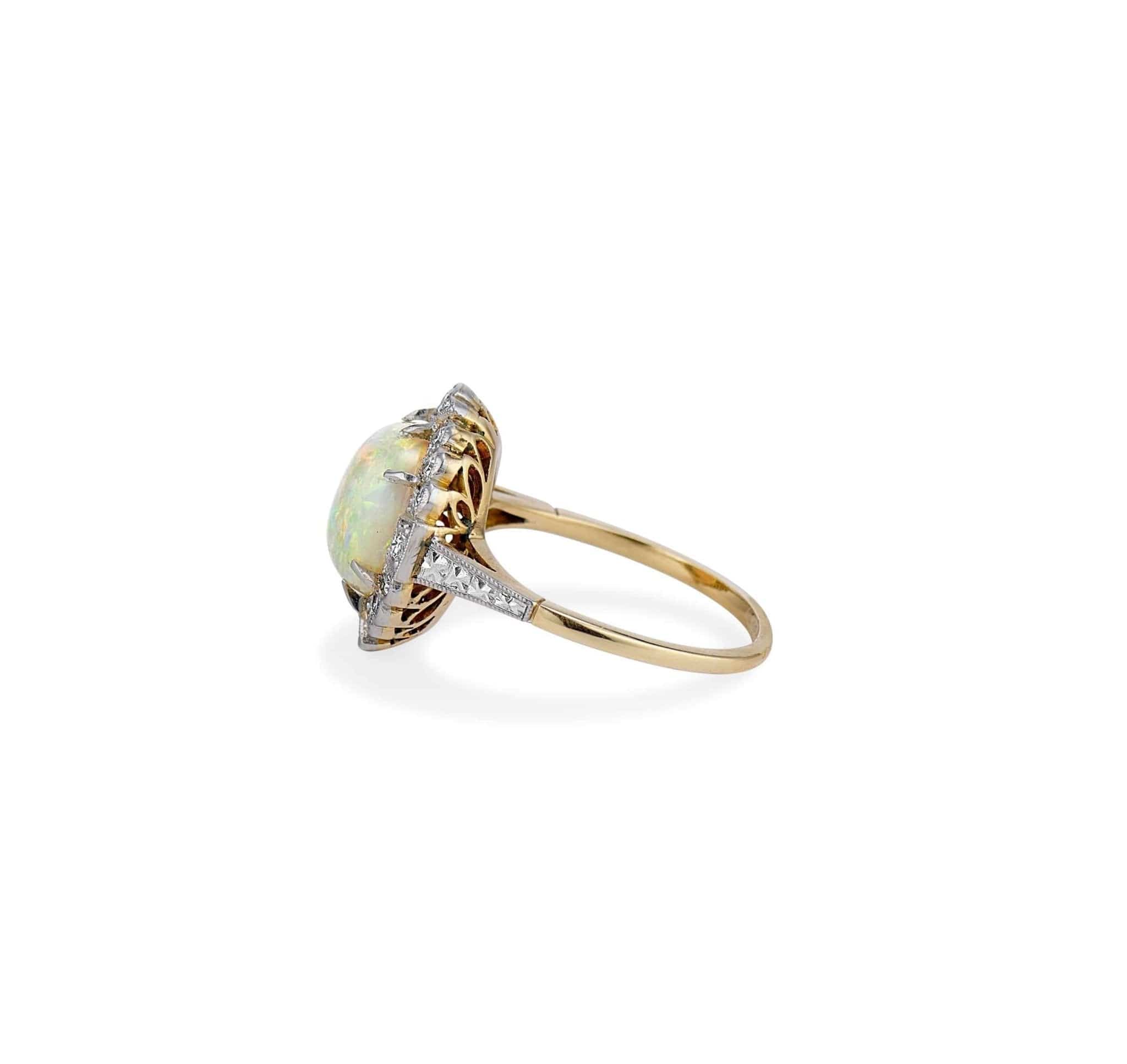 Edwardian Opal and Diamond Ring - Image 4