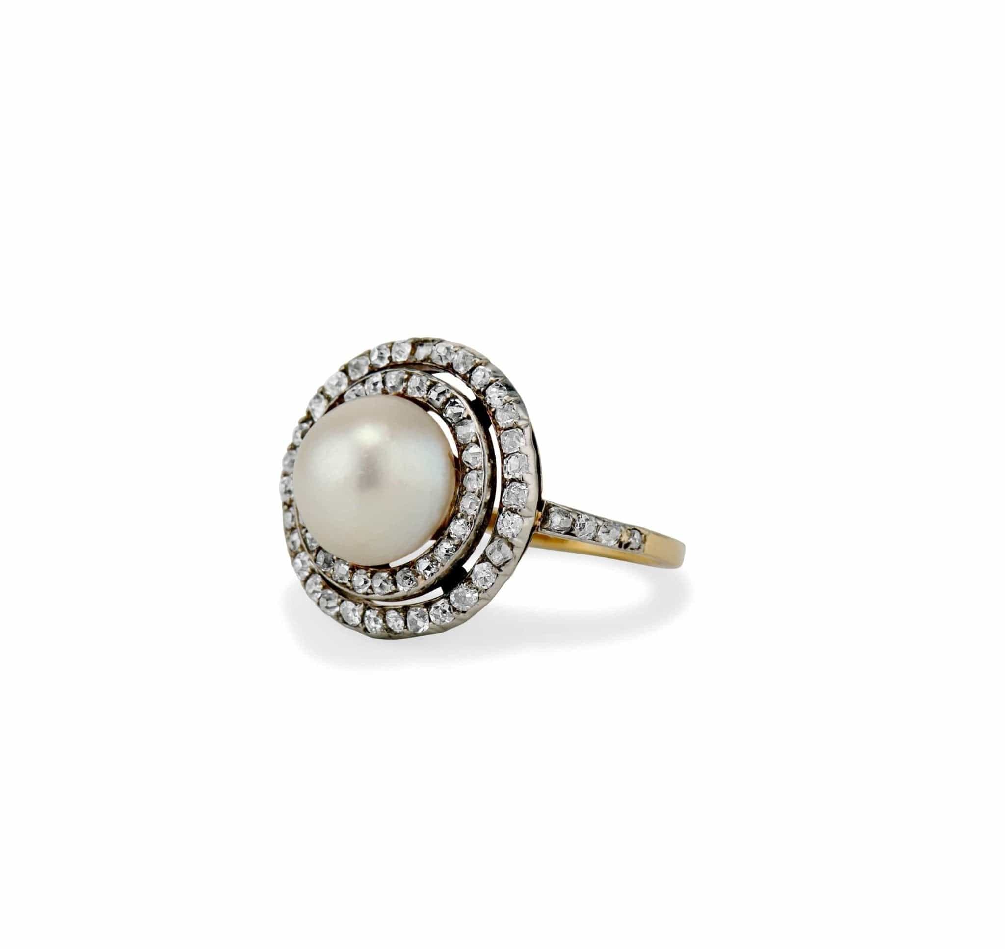 Edwardian Pearl and Diamond Dinner Ring - Image 2