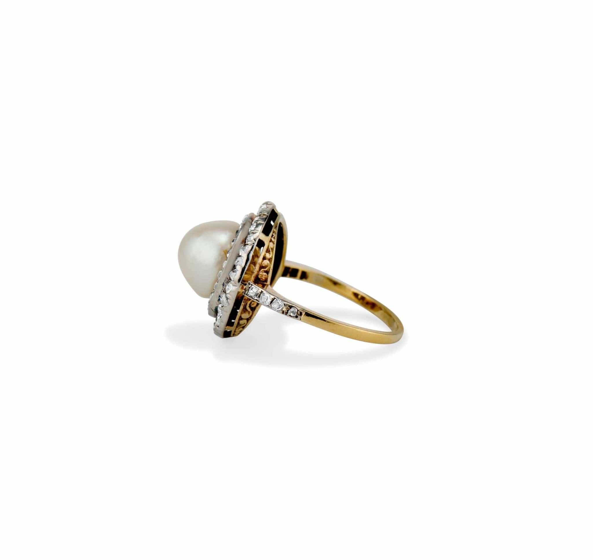 Edwardian Pearl and Diamond Dinner Ring - Image 3