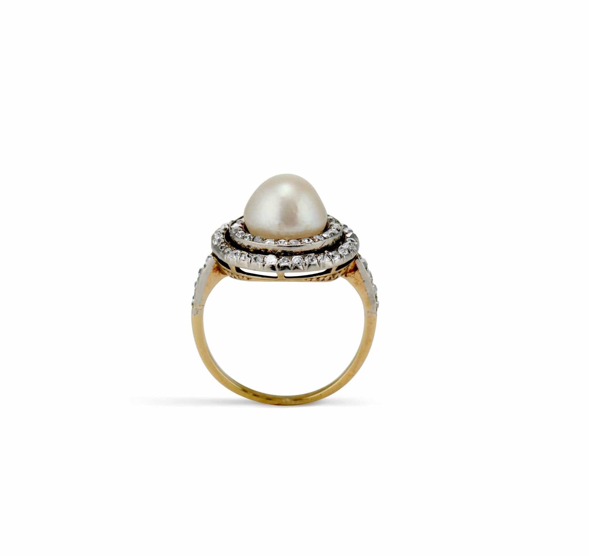 Edwardian Pearl and Diamond Dinner Ring - Image 4