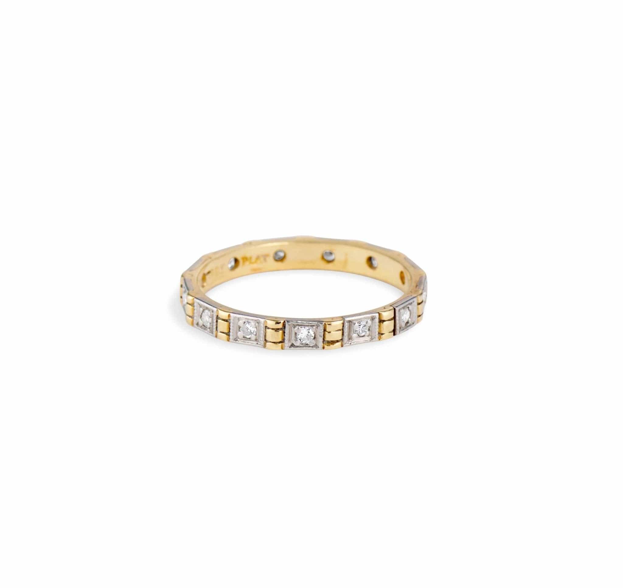 Edwardian Platinum with Gold Wedding Band - Image 2