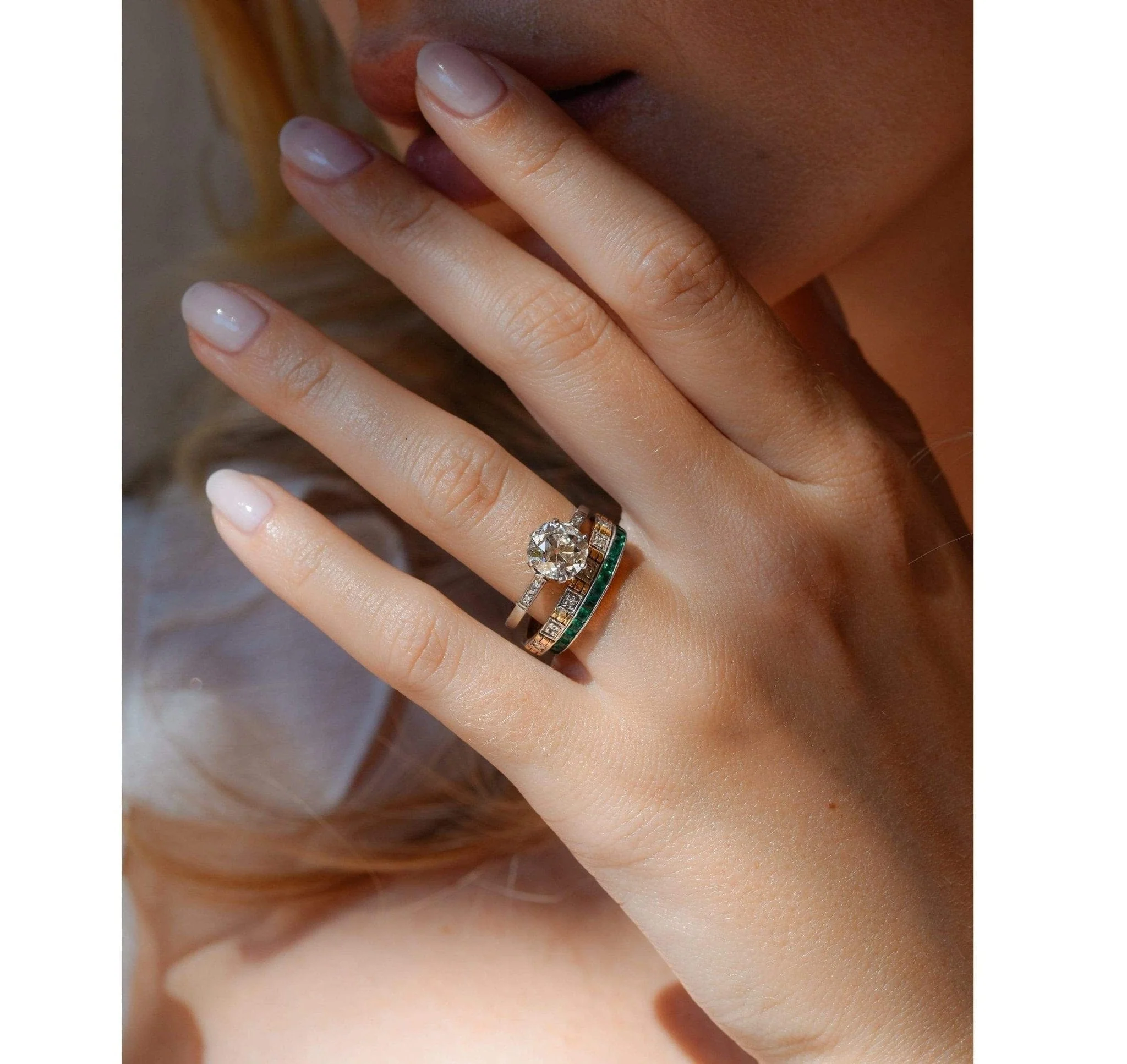 Edwardian Platinum with Gold Wedding Band - Image 4