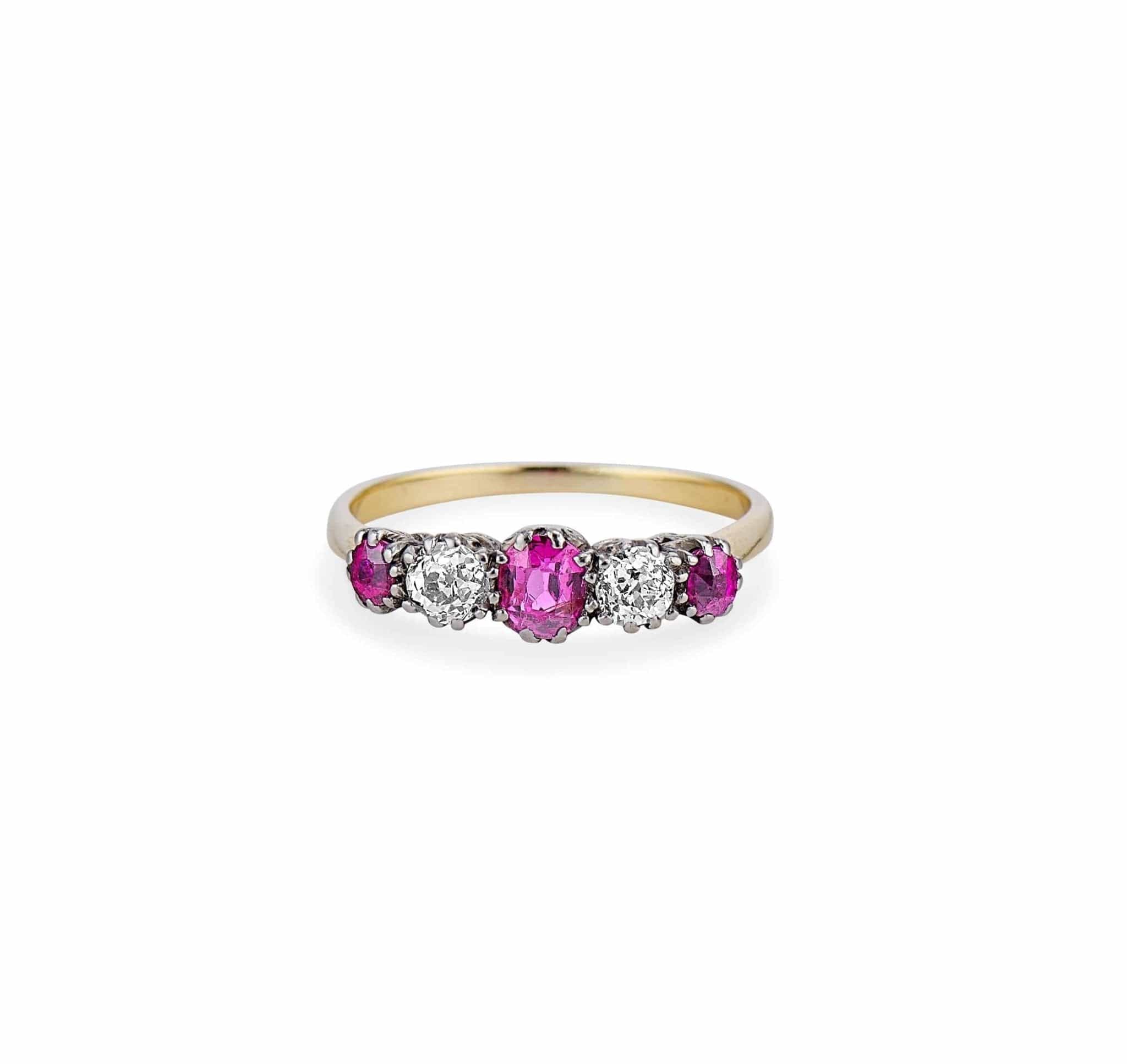 Edwardian Ruby and Diamond Band - Image 2